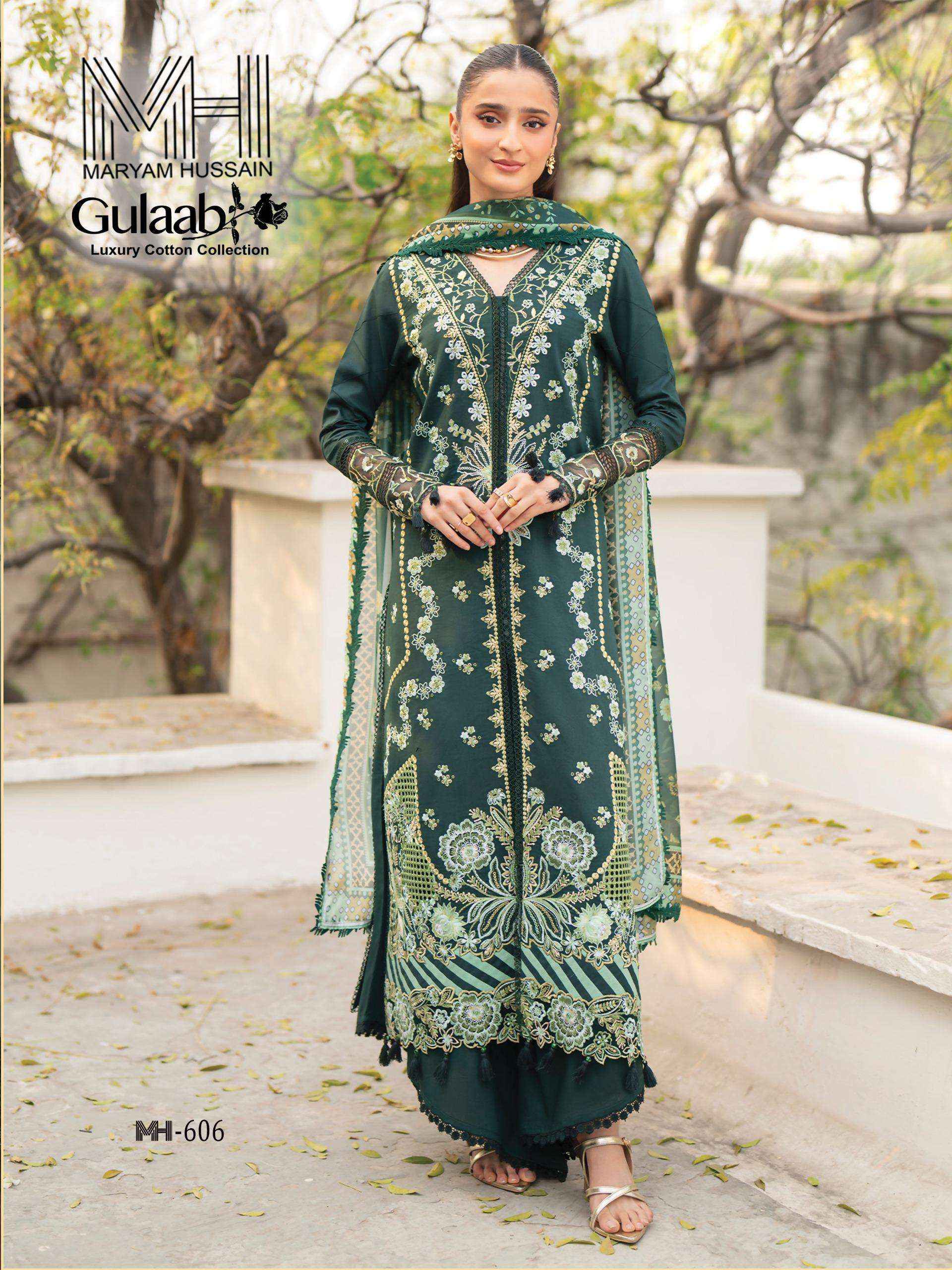 Maryam Hussain Gulaab Vol 6 Cotton Dress Material 6 pc Cataloge