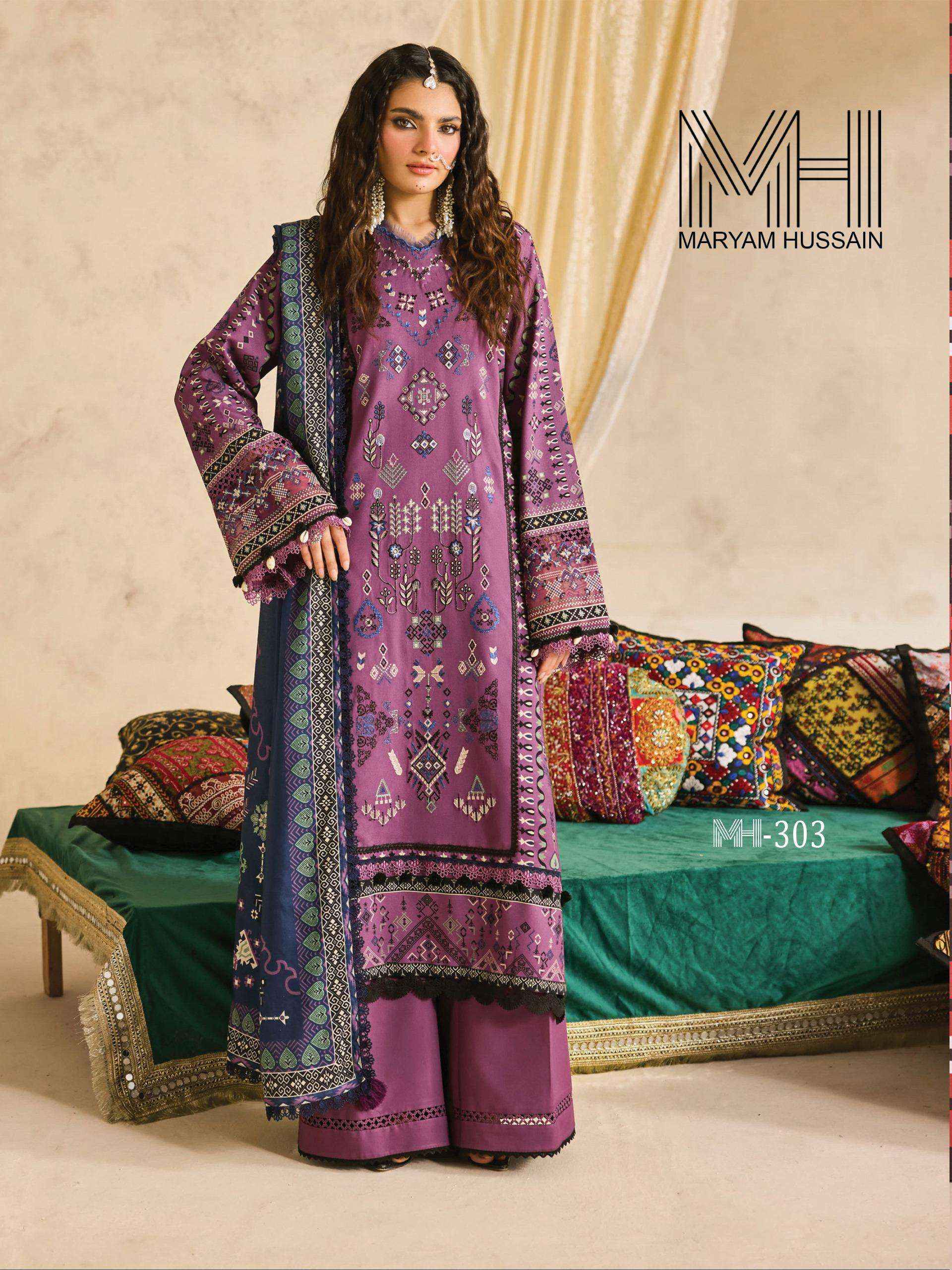 Maryam Hussain Noor E Kainat Vol 3 Cotton Dress Material 6 pcs Catalogue