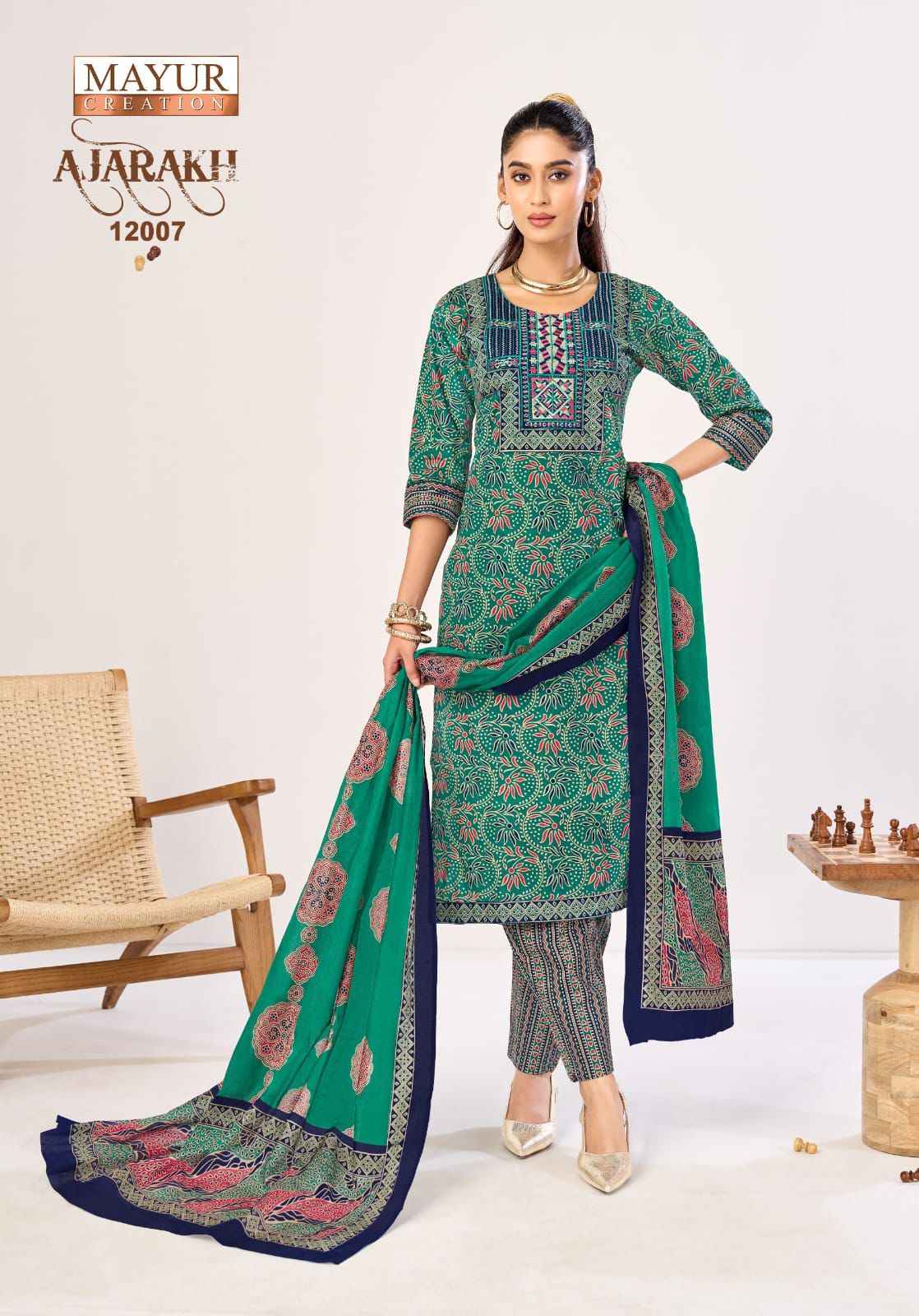 Mayur Creation Ajarakh Vol 12 Readymade Cotton Dress 10 pcs Catalogue