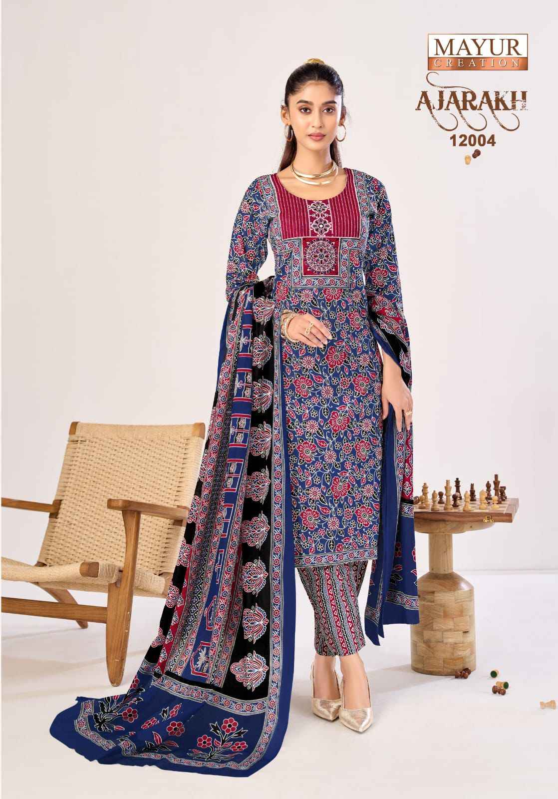 Mayur Creation Ajarakh Vol 12 Readymade Cotton Dress 10 pcs Catalogue