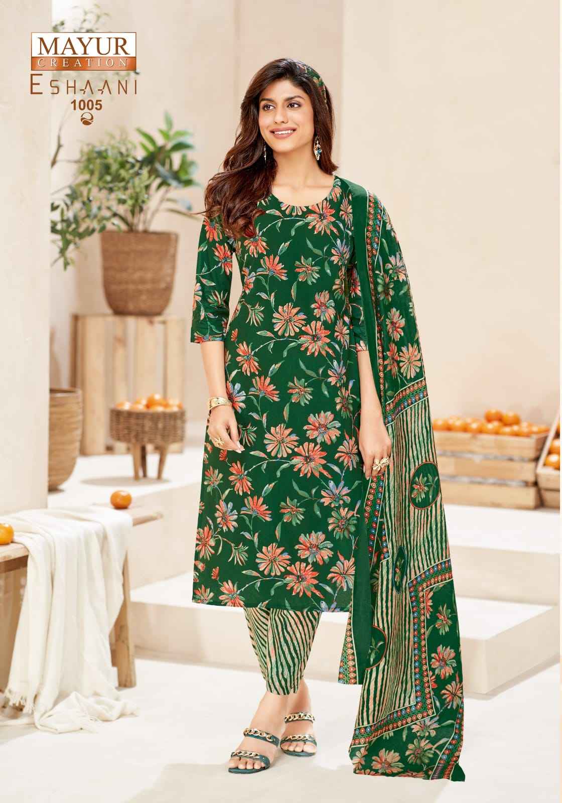 Mayur Creation Eshaani Cotton Dress Material 10 pcs Catalogue