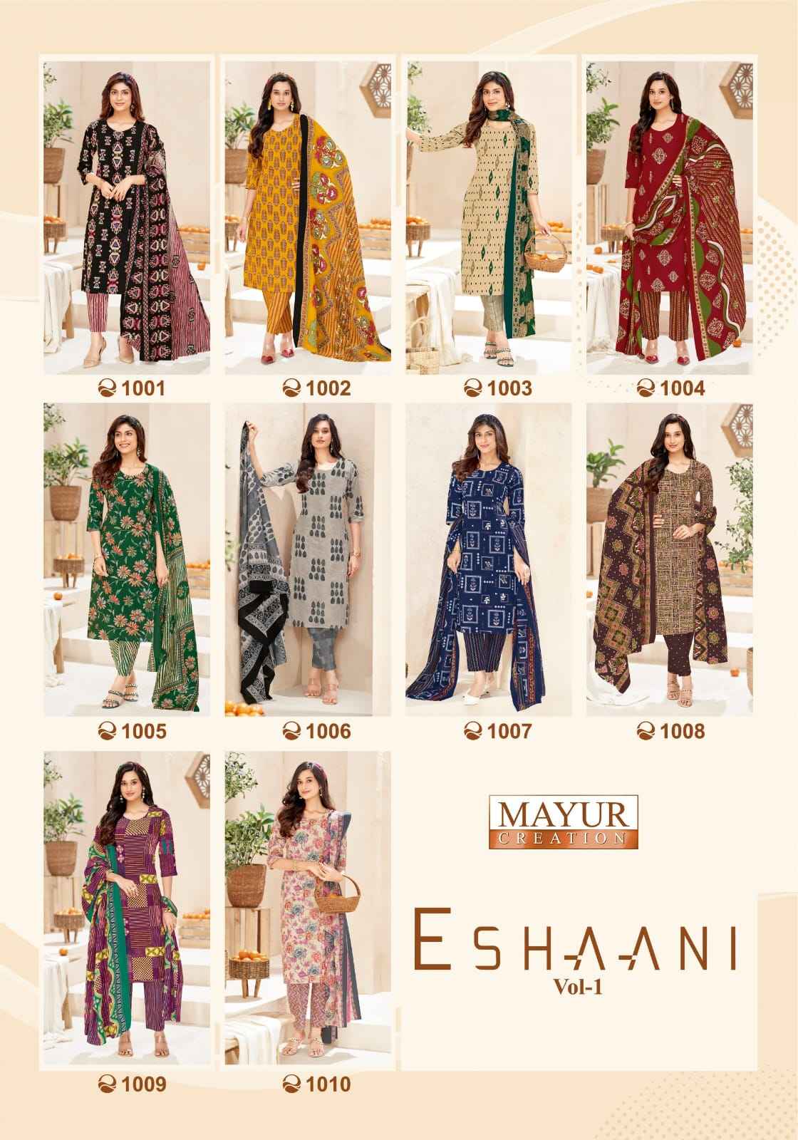 Mayur Creation Eshaani Cotton Dress Material 10 pcs Catalogue