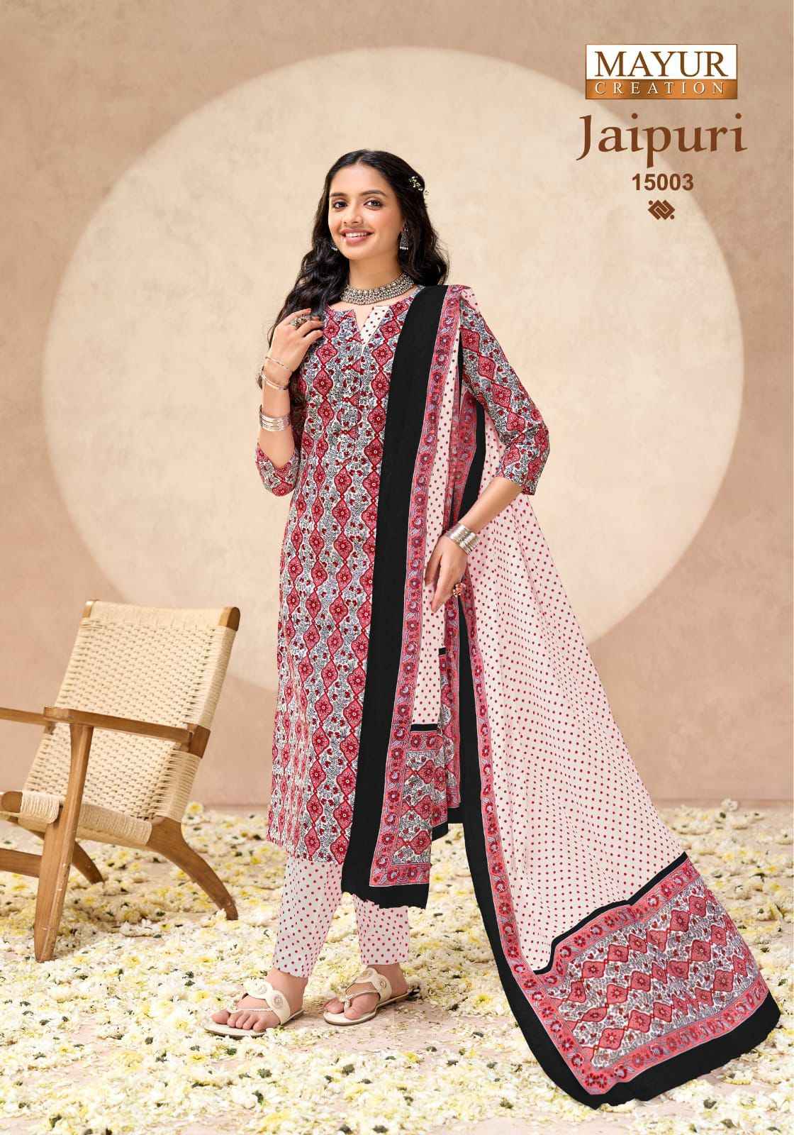 Mayur Creation Jaipuri Vol 15 Cotton Dress Material 10 pcs Catalogue