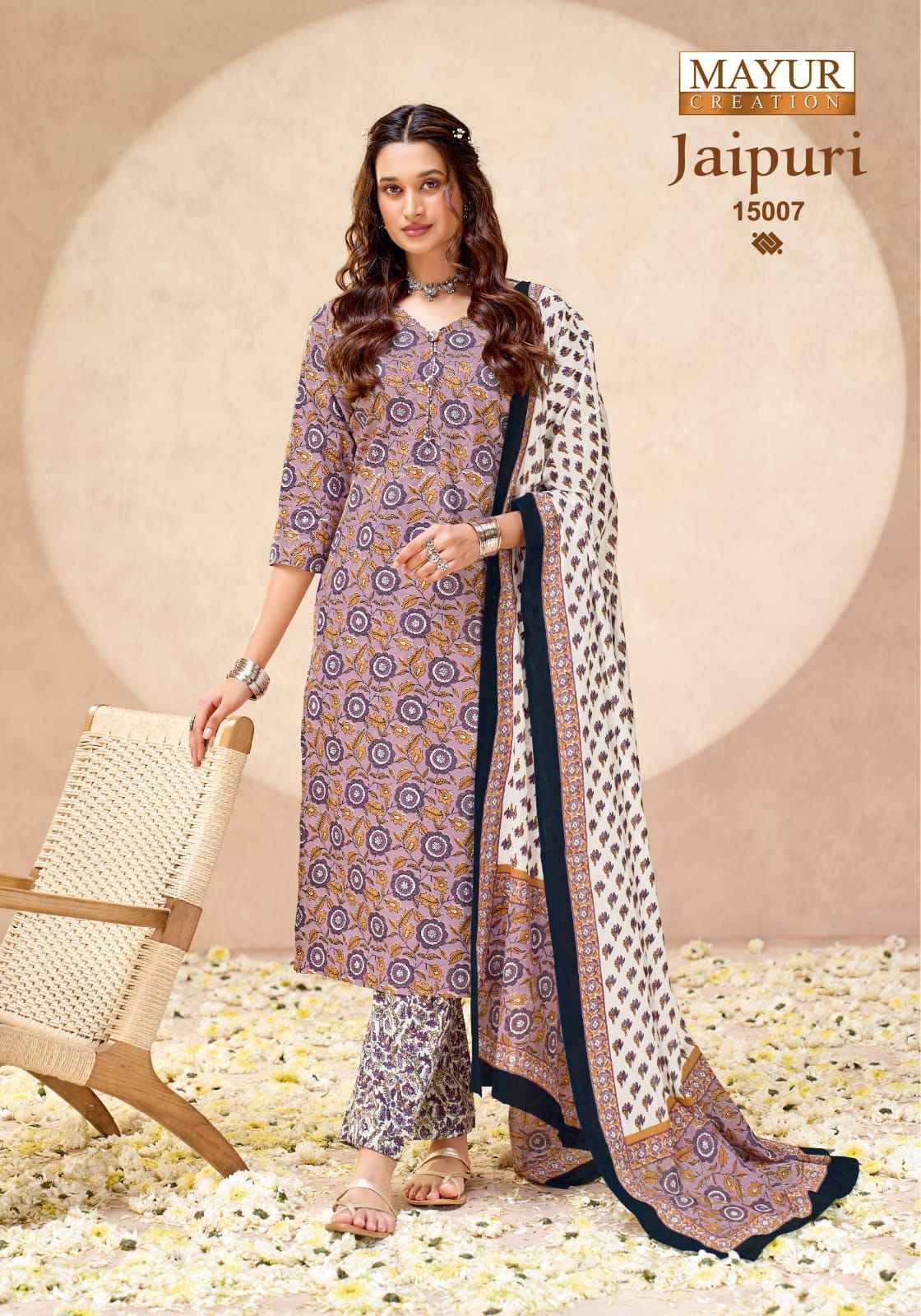 Mayur Creation Jaipuri Vol 15 Cotton Dress Material 10 pcs Catalogue