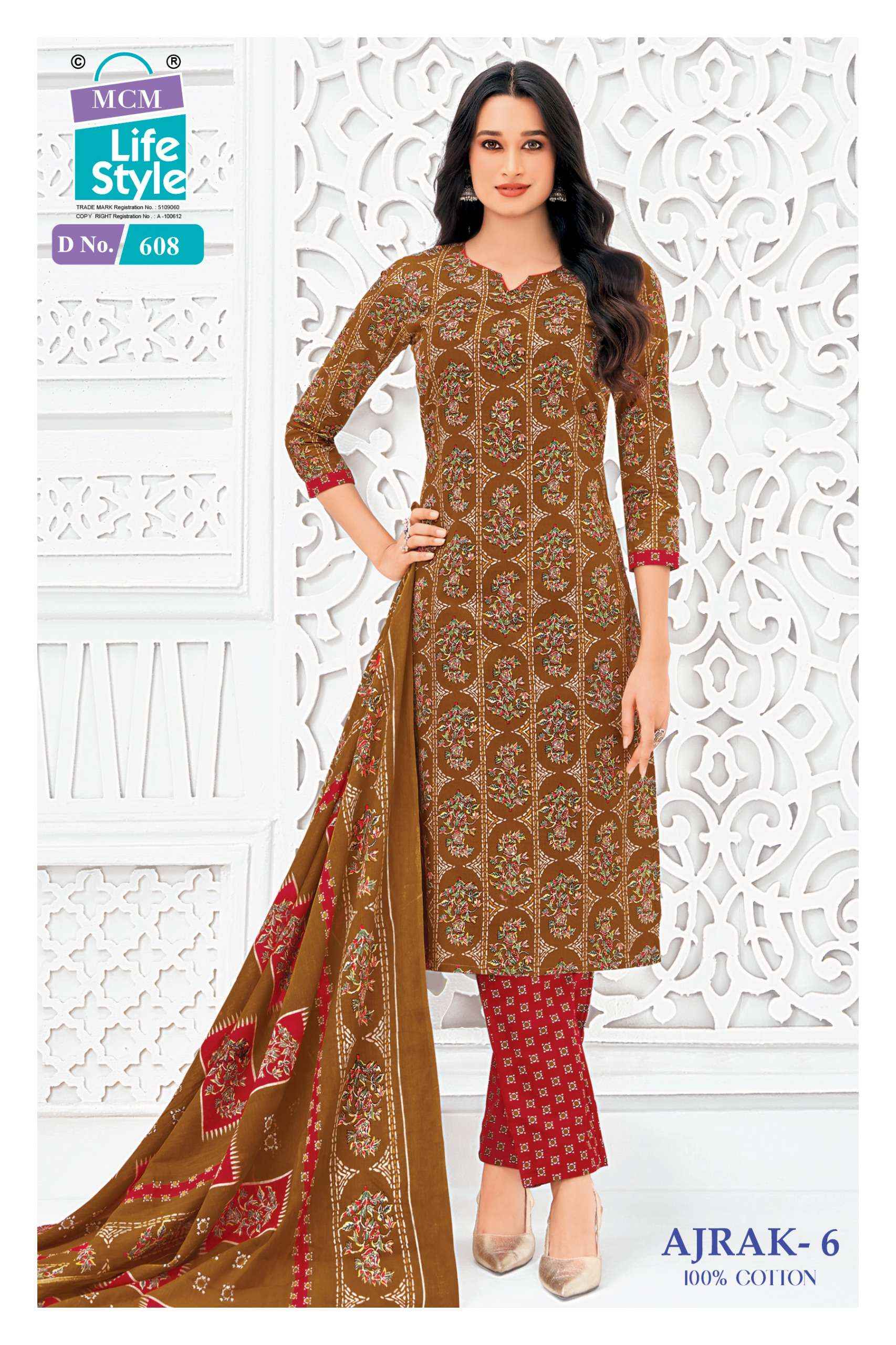 MCM Lifestyle Ajrak Vol 6 Cotton Dress Material 10 pcs Catalogue