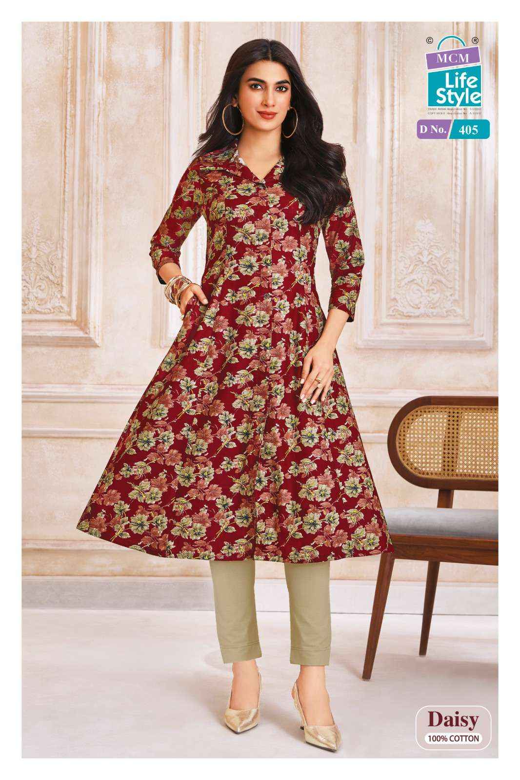 MCM Lifestyle Daisy Vol 4 Cotton Kurti 10 pcs Catalogue