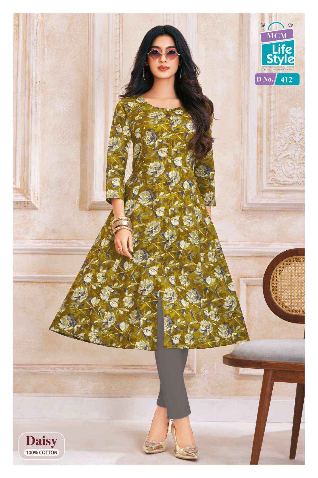 MCM Lifestyle Daisy Vol 4 Cotton Kurti 10 pcs Catalogue