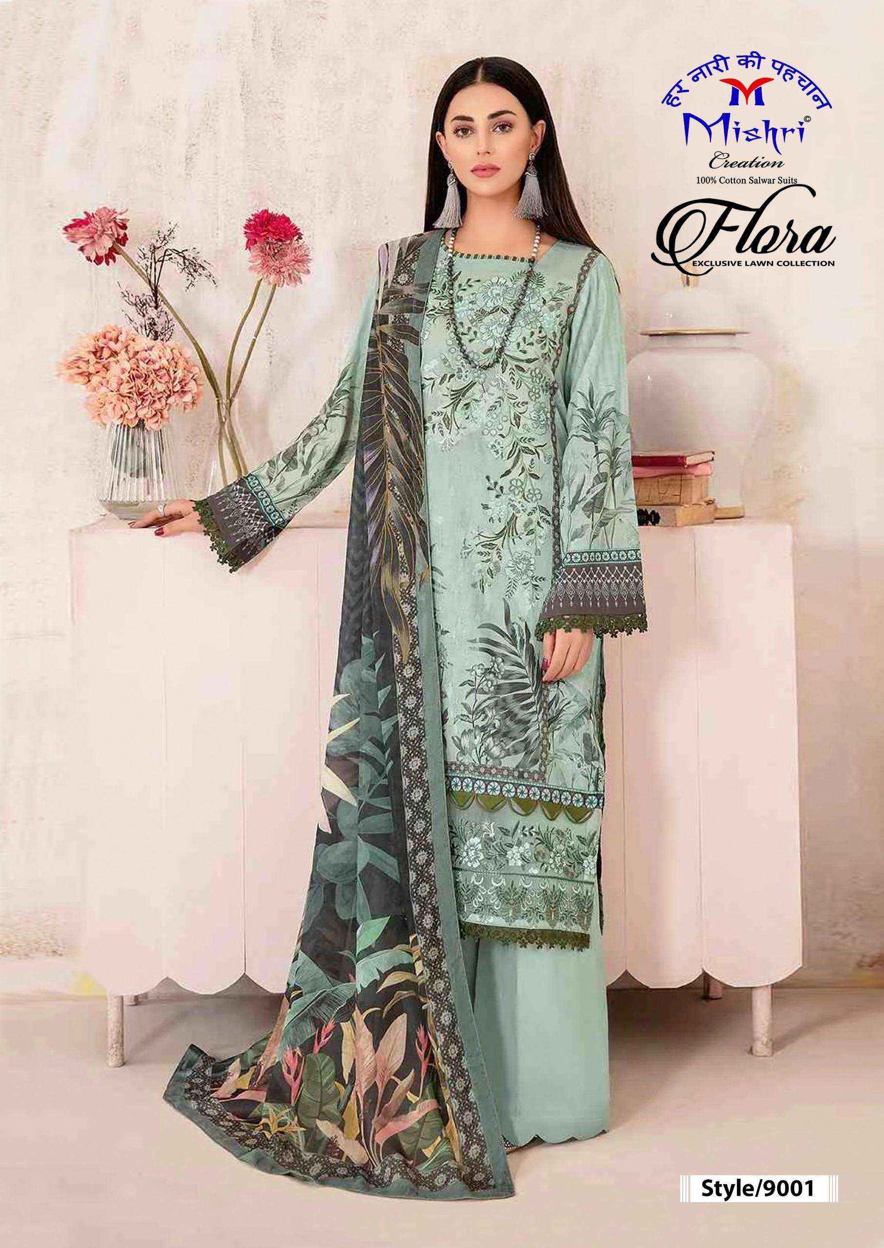 Mishri Creation Flora Vol 9 Lawn Cotton Dress Material 6 pcs Catalogue