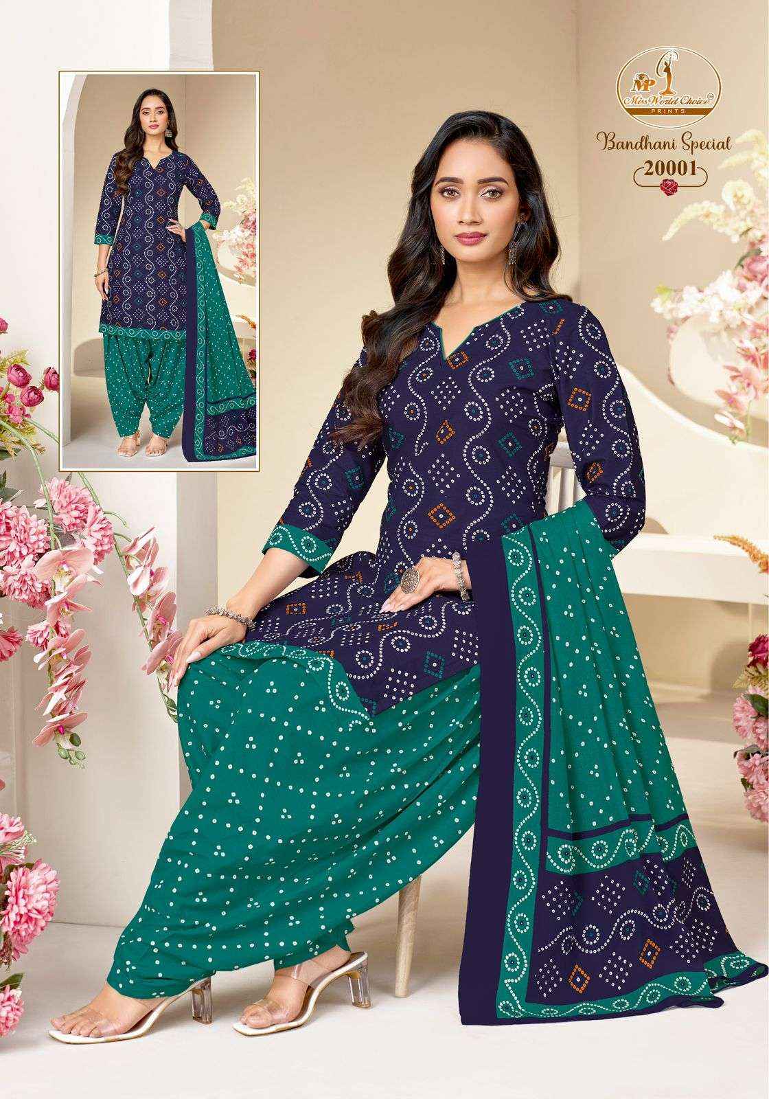 Miss World Choice Bandhni Special Vol 20 Readymade Cotton Dress 10 pcs Catalogue
