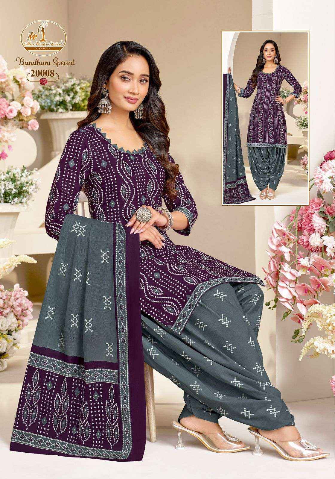 Miss World Choice Bandhni Special Vol 20 Readymade Cotton Dress 10 pcs Catalogue