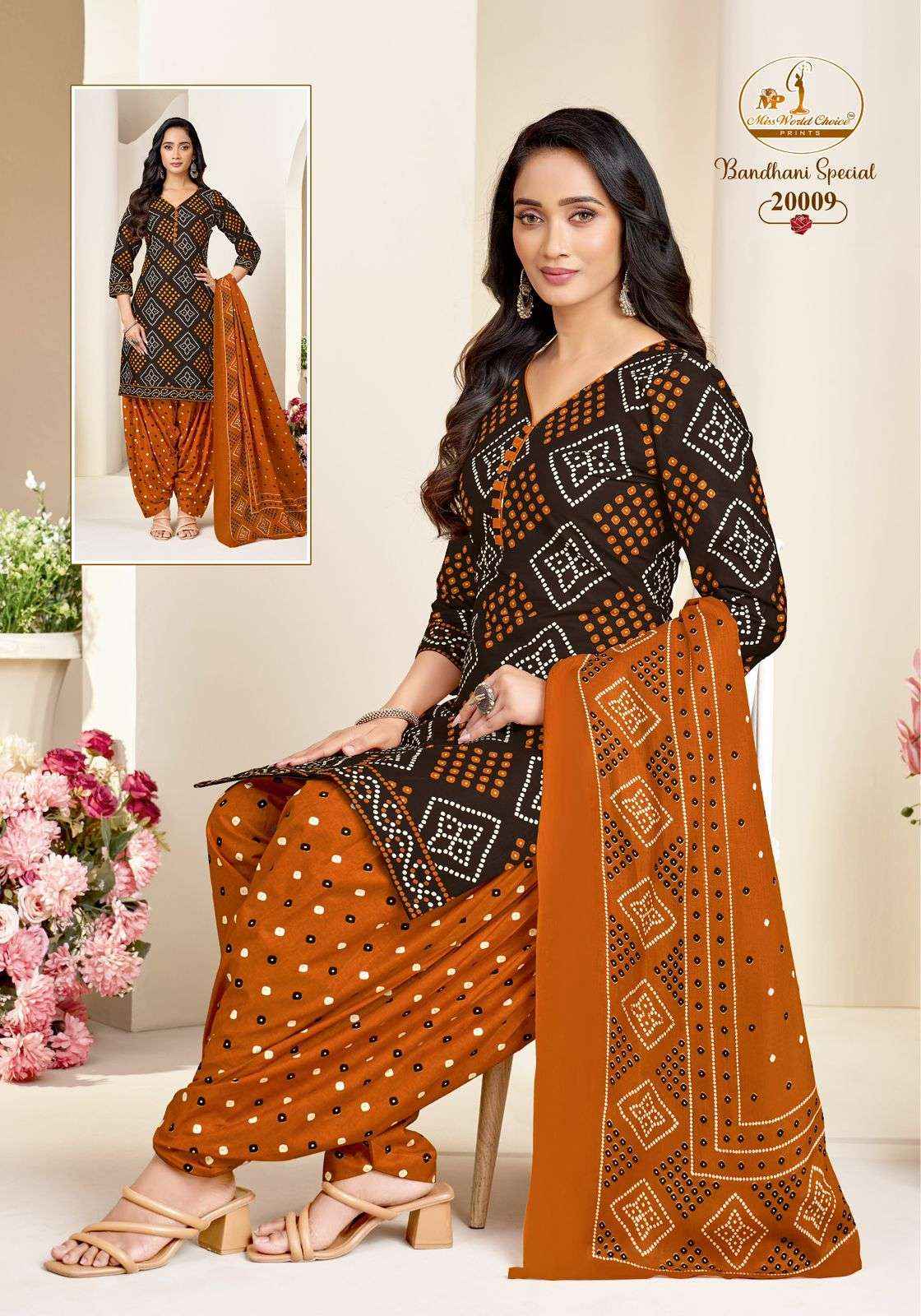 Miss World Choice Bandhni Special Vol 20 Readymade Cotton Dress 10 pcs Catalogue