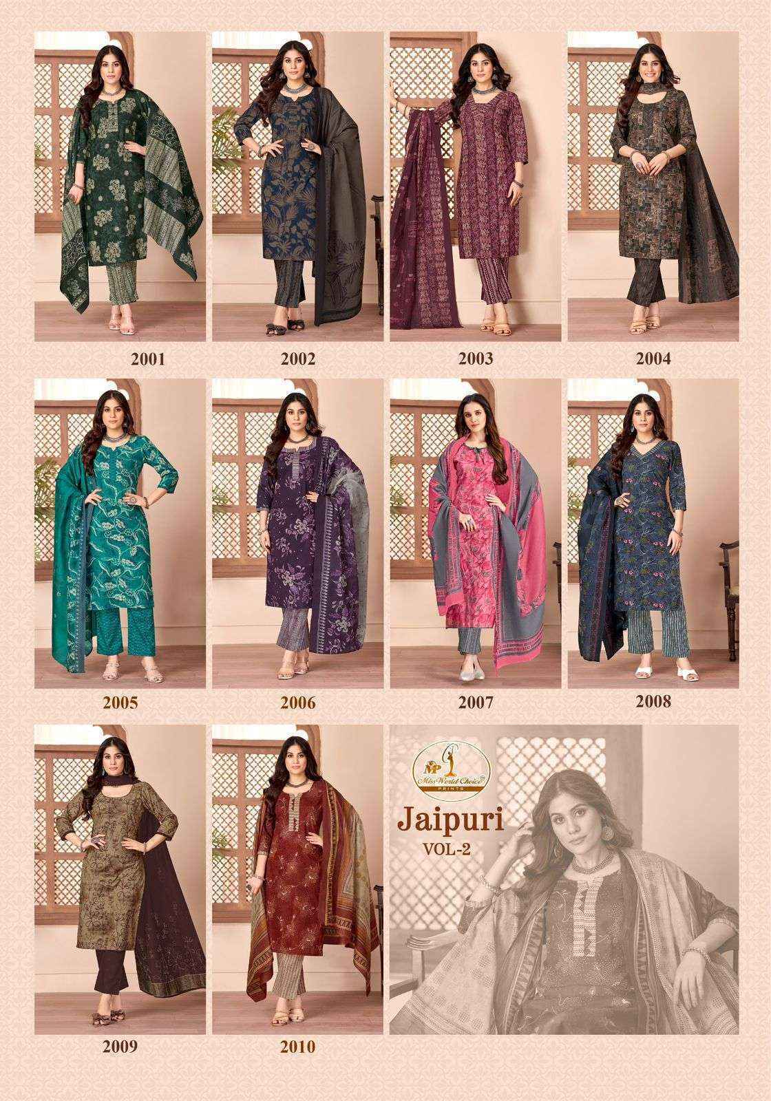 Miss World Choice Jaipuri Vol 2 Readymade Cotton Dress 10 pcs Catalogue