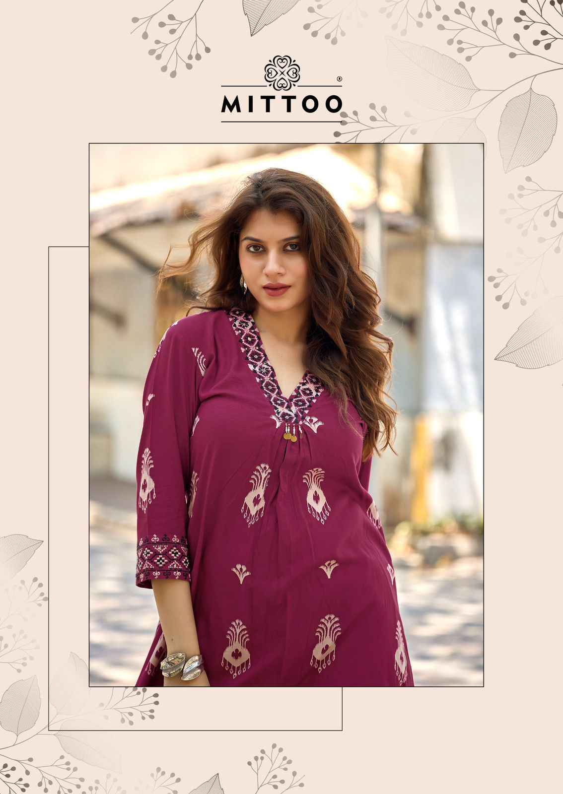 Mittoo Vitara Vol 2 Rayon Top With Bottom 5 pcs Catalogue