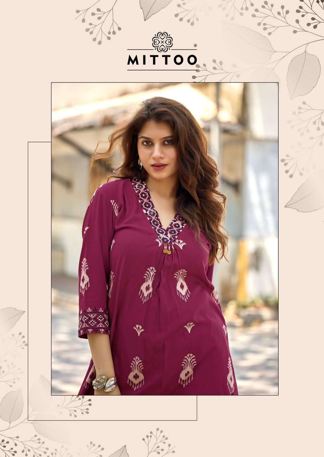 Mittoo Vitara Vol 2 Rayon Top With Bottom 5 pcs Catalogue