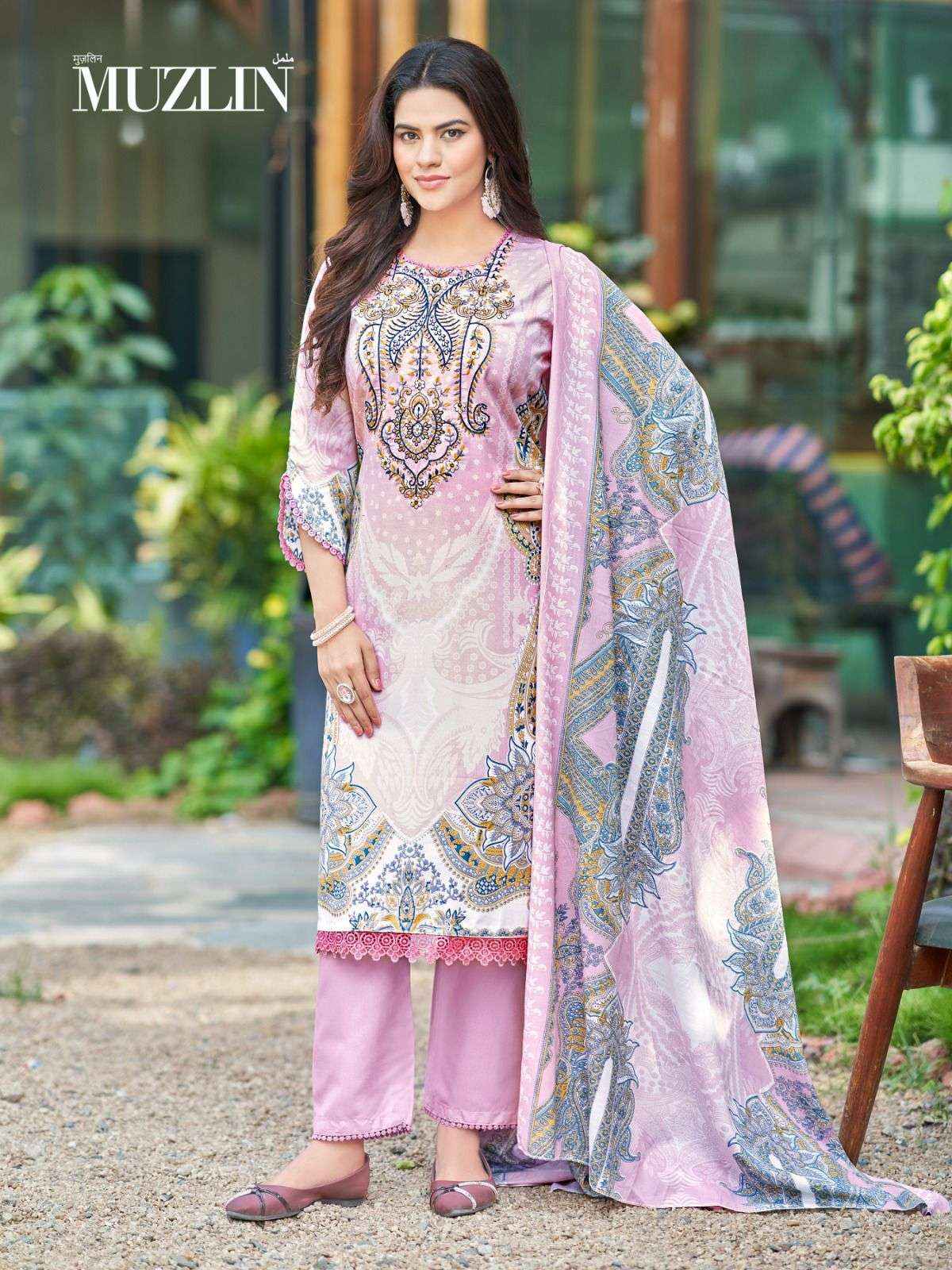 Mizaj Muzlin Vol 3 Cotton Dress Material 8 pcs Catalogue