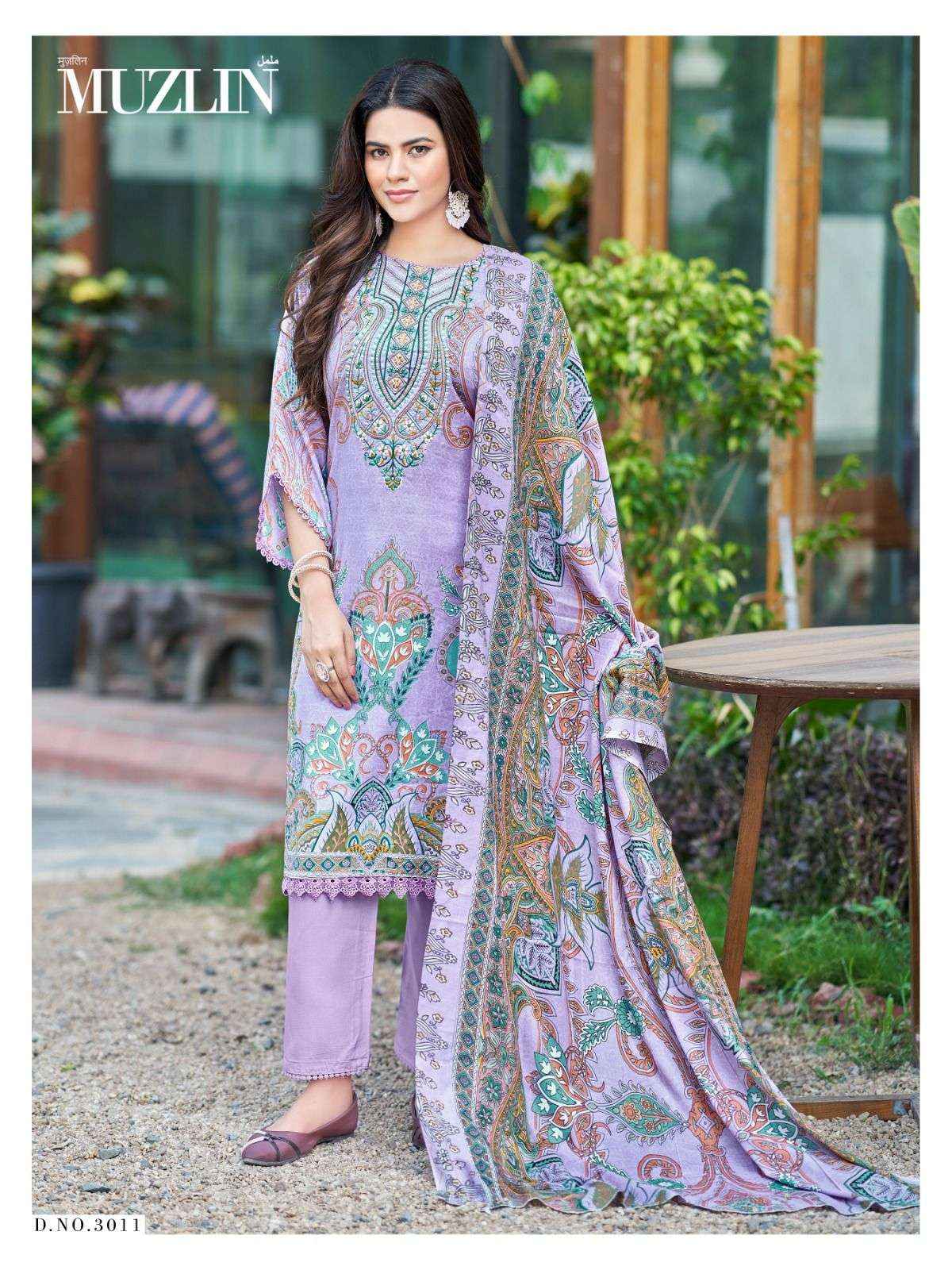 Mizaj Muzlin Vol 3 Cotton Dress Material 8 pcs Catalogue