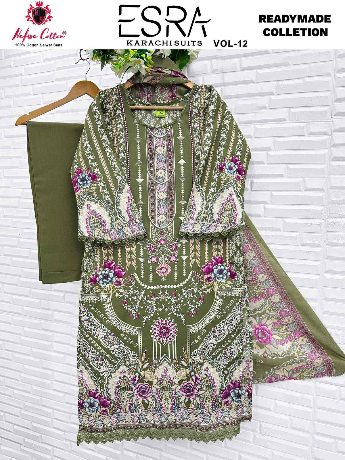 Nafisa Cotton Esra Karachi Vol 12 Readymade Cotton Dress 6 Pc Catalog