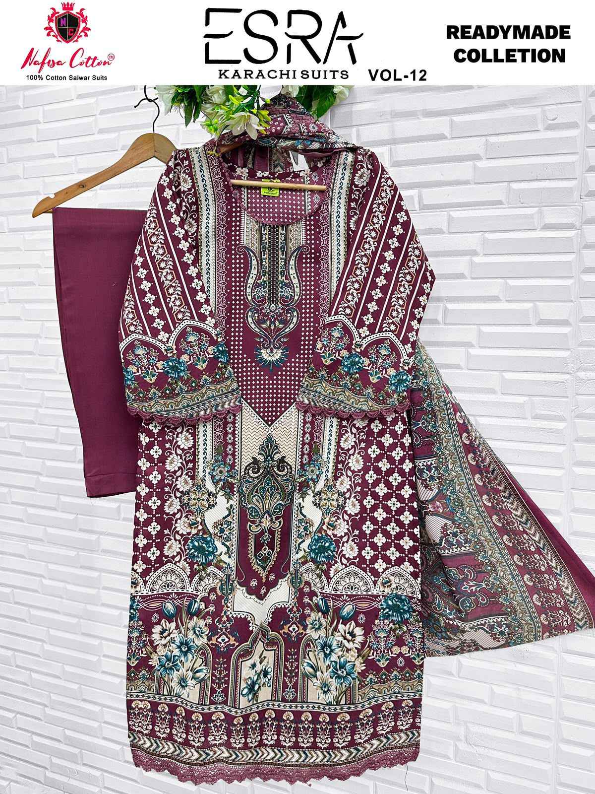 Nafisa Cotton Esra Karachi Vol 12 Readymade Cotton Dress 6 Pc Catalog
