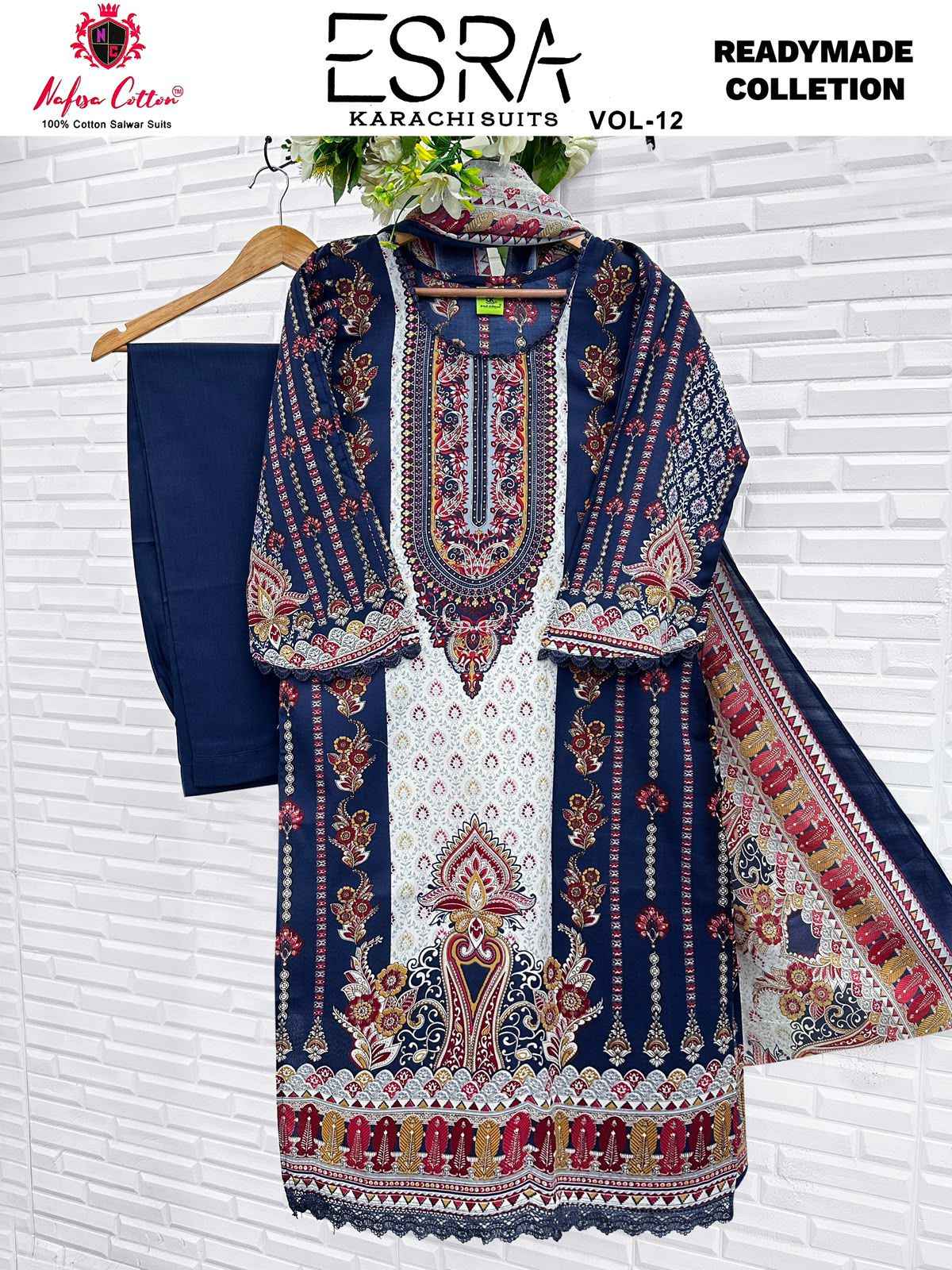 Nafisa Cotton Esra Karachi Vol 12 Readymade Cotton Dress 6 Pc Catalog