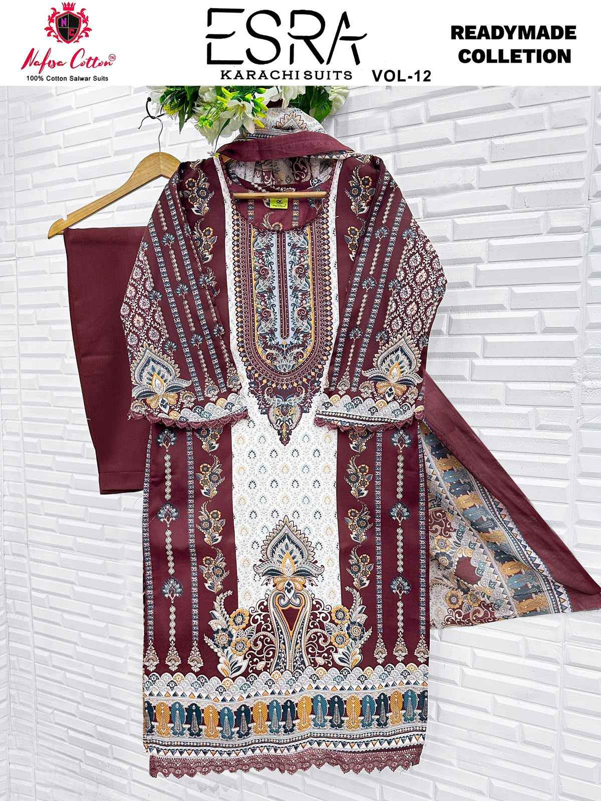 Nafisa Cotton Esra Karachi Vol 12 Readymade Cotton Dress 6 Pc Catalog