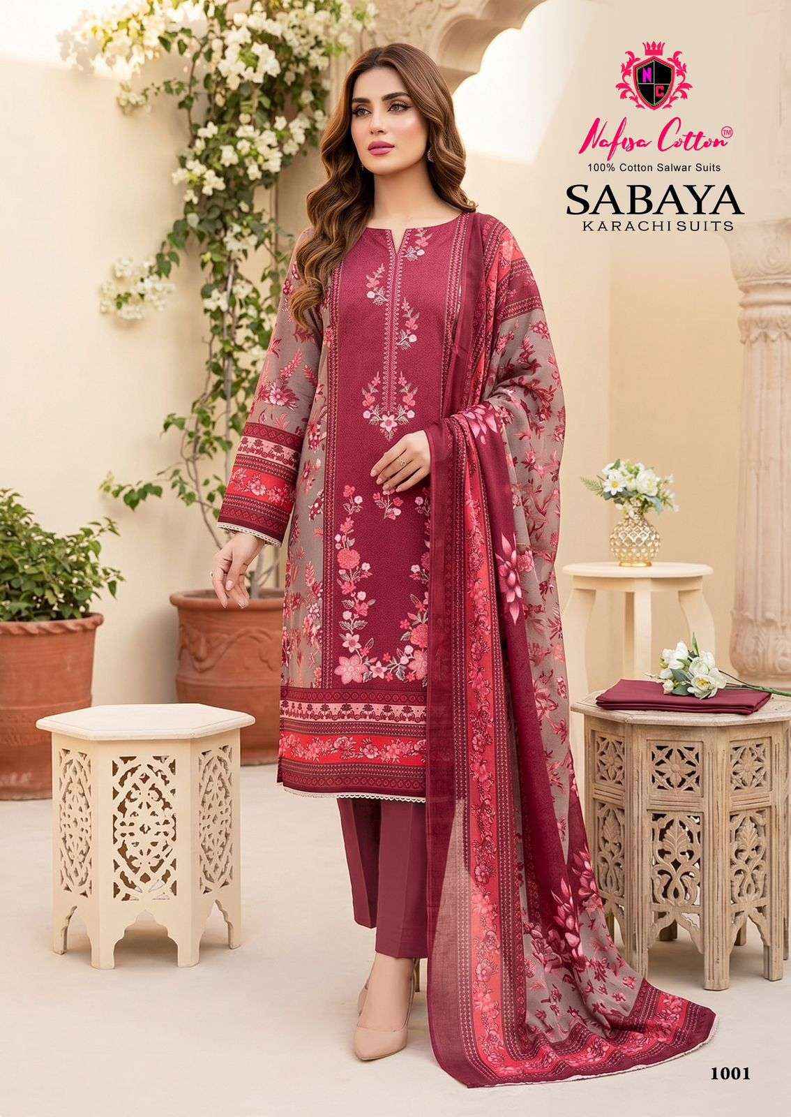 Nafisa Cotton Sabaya Cotton Dress Material 6 Pc Catalog