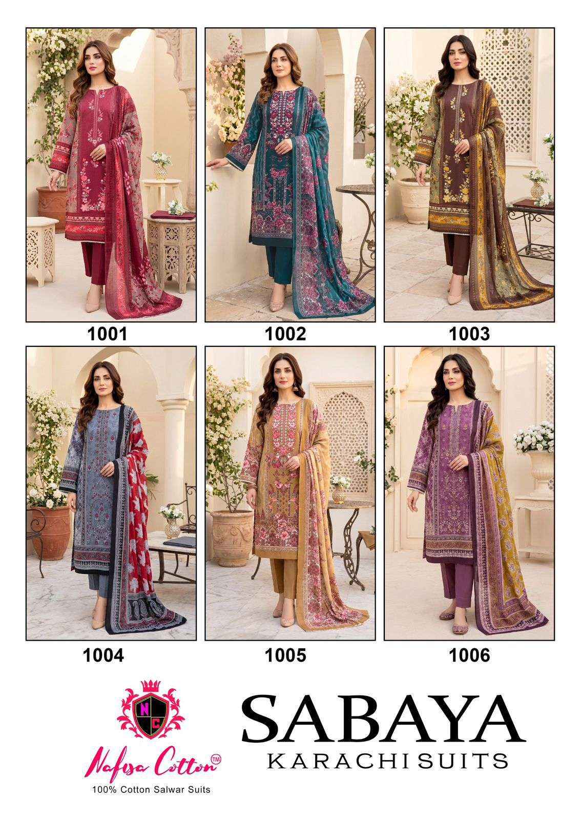 Nafisa Cotton Sabaya Cotton Dress Material 6 Pc Catalog