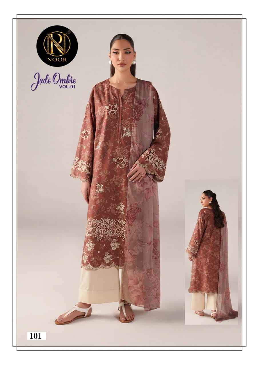 Noor Jade Ombre Vol 1 Cotton Dress Material 6 pcs Cataloge