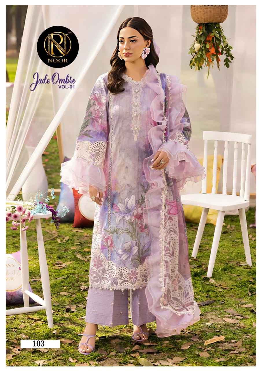 Noor Jade Ombre Vol 1 Cotton Dress Material 6 pcs Cataloge