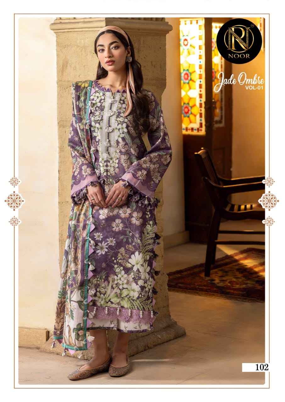 Noor Jade Ombre Vol 1 Cotton Dress Material 6 pcs Cataloge