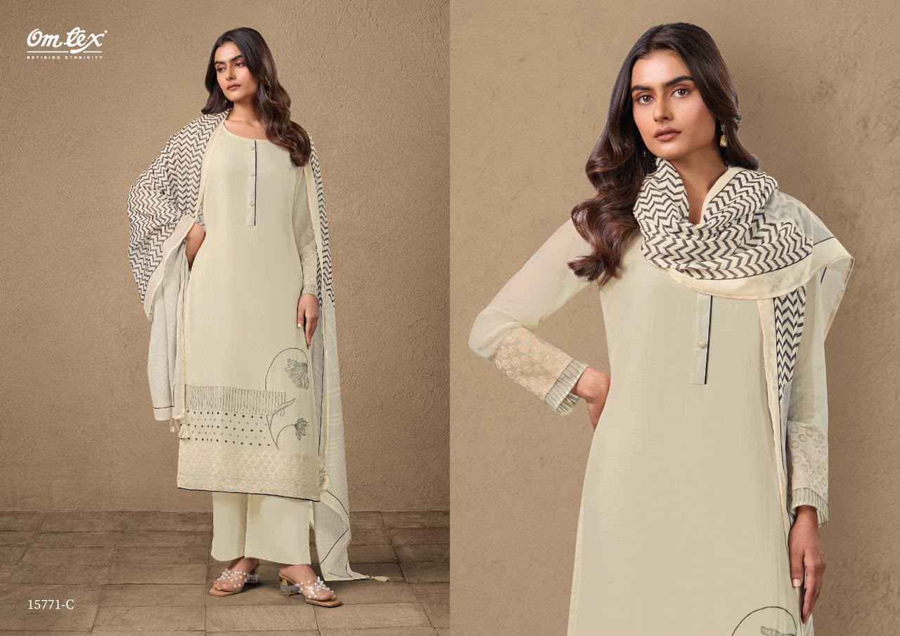 Omtex Navatmani Mal Chanderi Silk Dress Material 3 Pc Catalouge