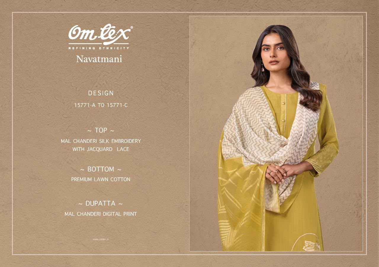 Omtex Navatmani Mal Chanderi Silk Dress Material 3 Pc Catalouge