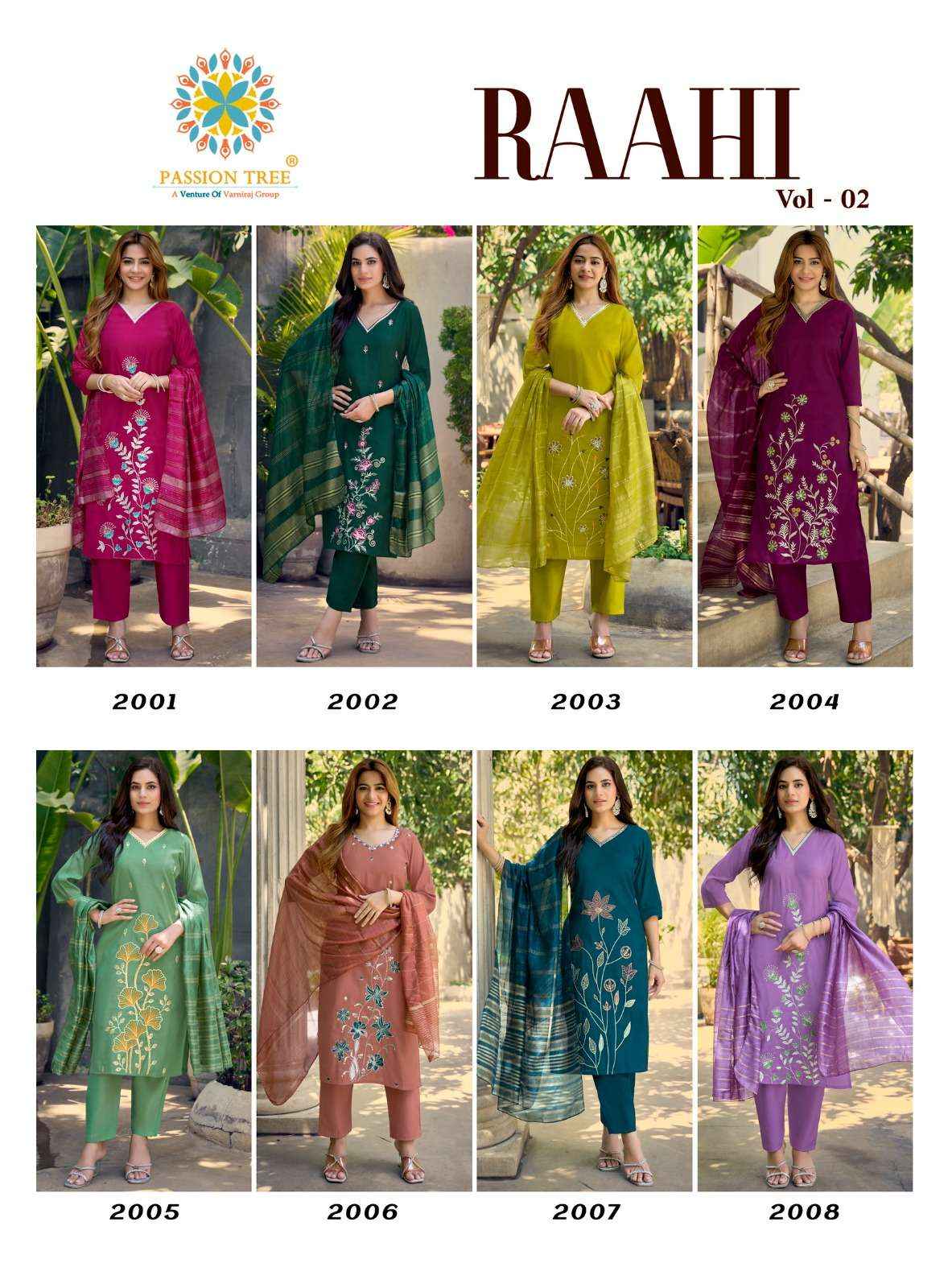 Passion Tree Raahi Vol 2 Roman Silk Kurti Combo 8 pcs Catalogue