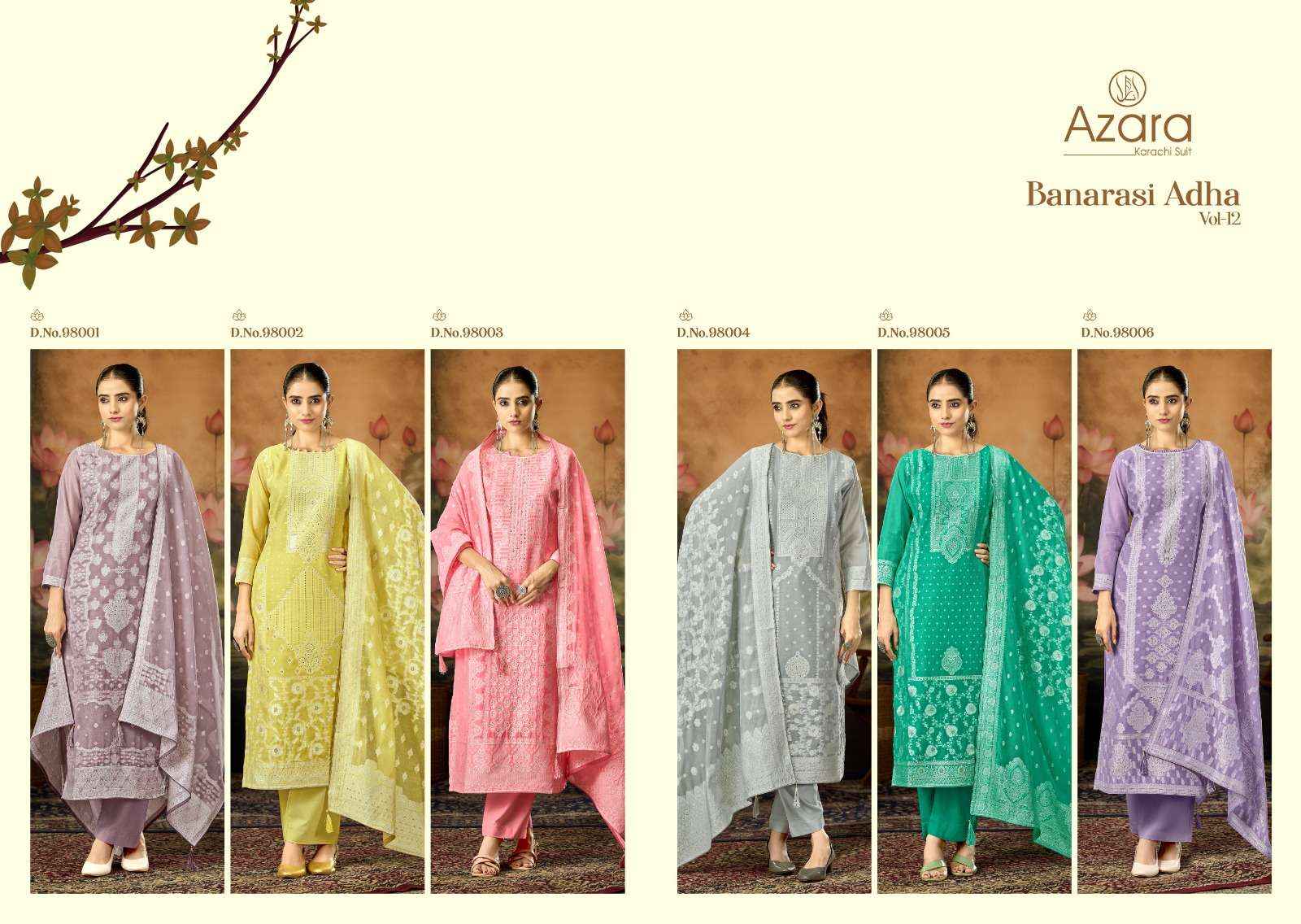 Radhika Fashion Azara Banarashi Adah Vol 12 Cotton Dress Material 6 pcs Catalogue