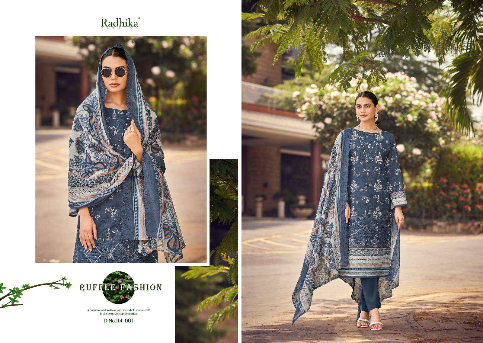 Radhika Fashion Azara Coco Lawn Cotton Dress Material 6 pcs Catalogue