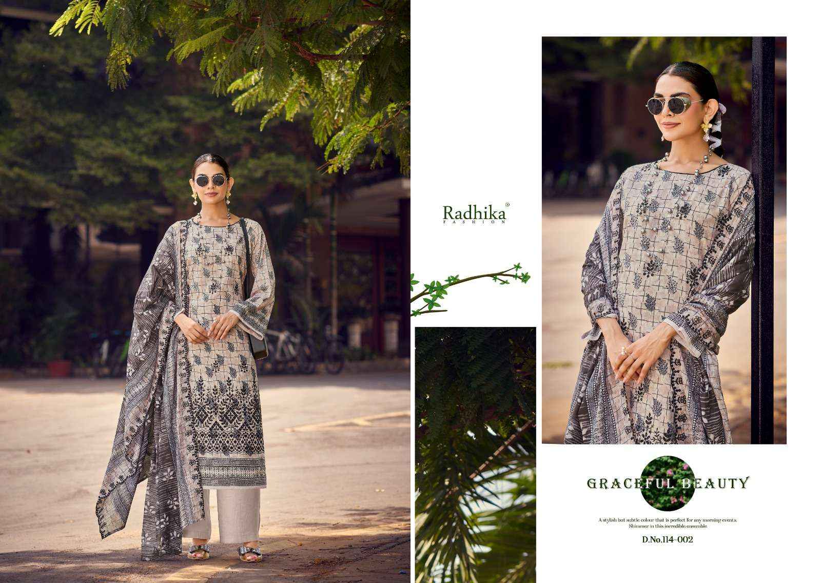 Radhika Fashion Azara Coco Lawn Cotton Dress Material 6 pcs Catalogue