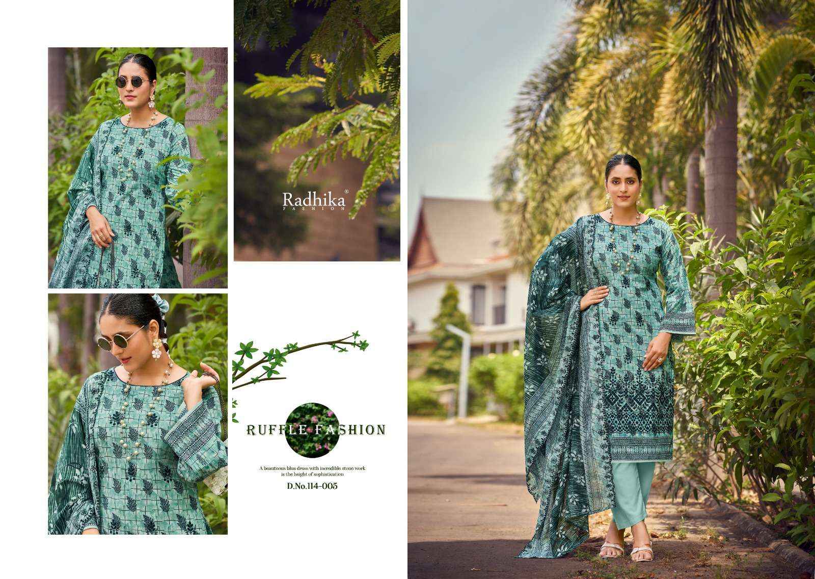 Radhika Fashion Azara Coco Lawn Cotton Dress Material 6 pcs Catalogue