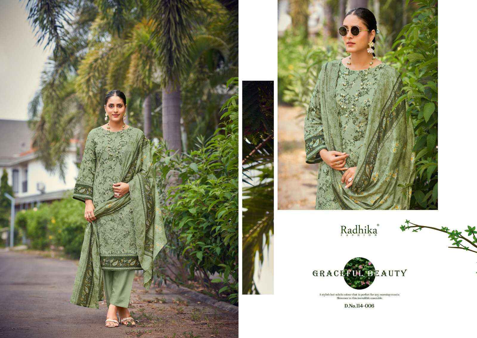 Radhika Fashion Azara Coco Lawn Cotton Dress Material 6 pcs Catalogue