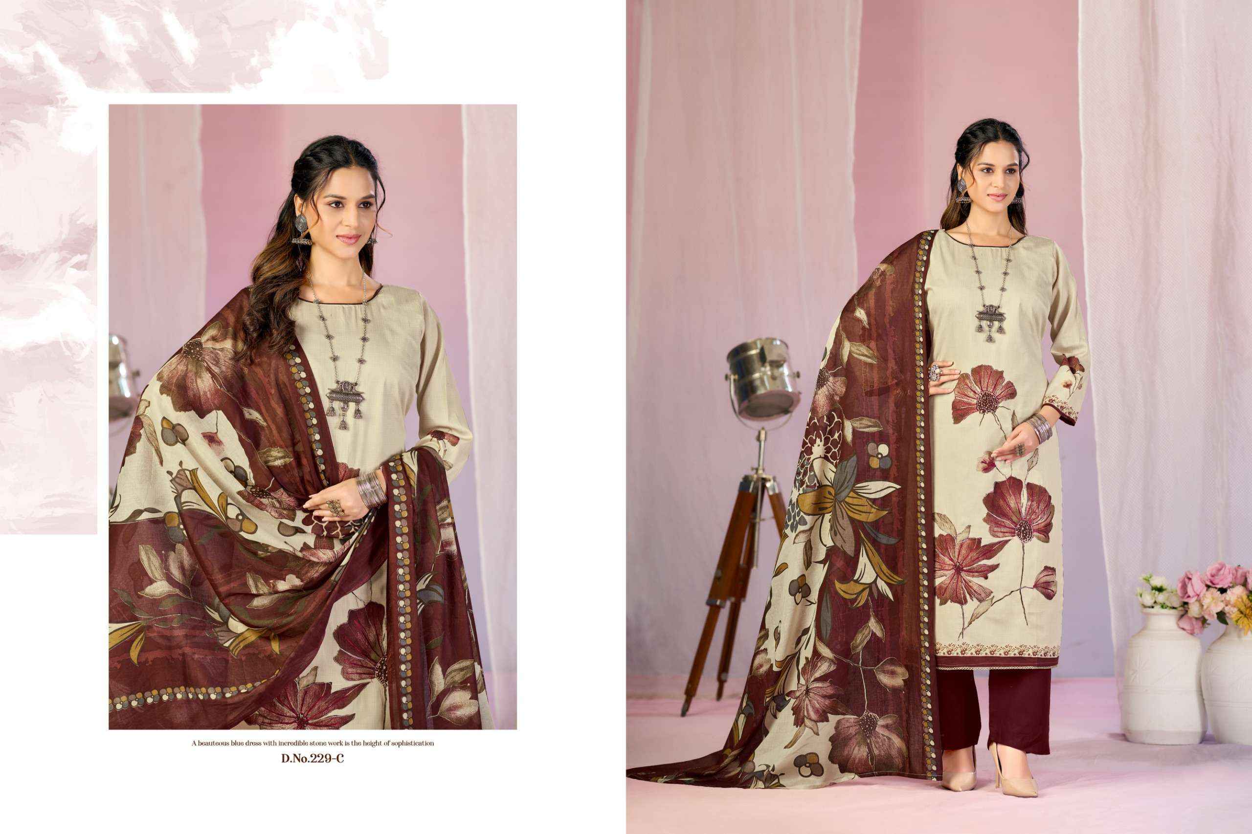 Radhika Fashion Azara Kayka D No 229 Cotton Dress Material 4 pcs Catalogue