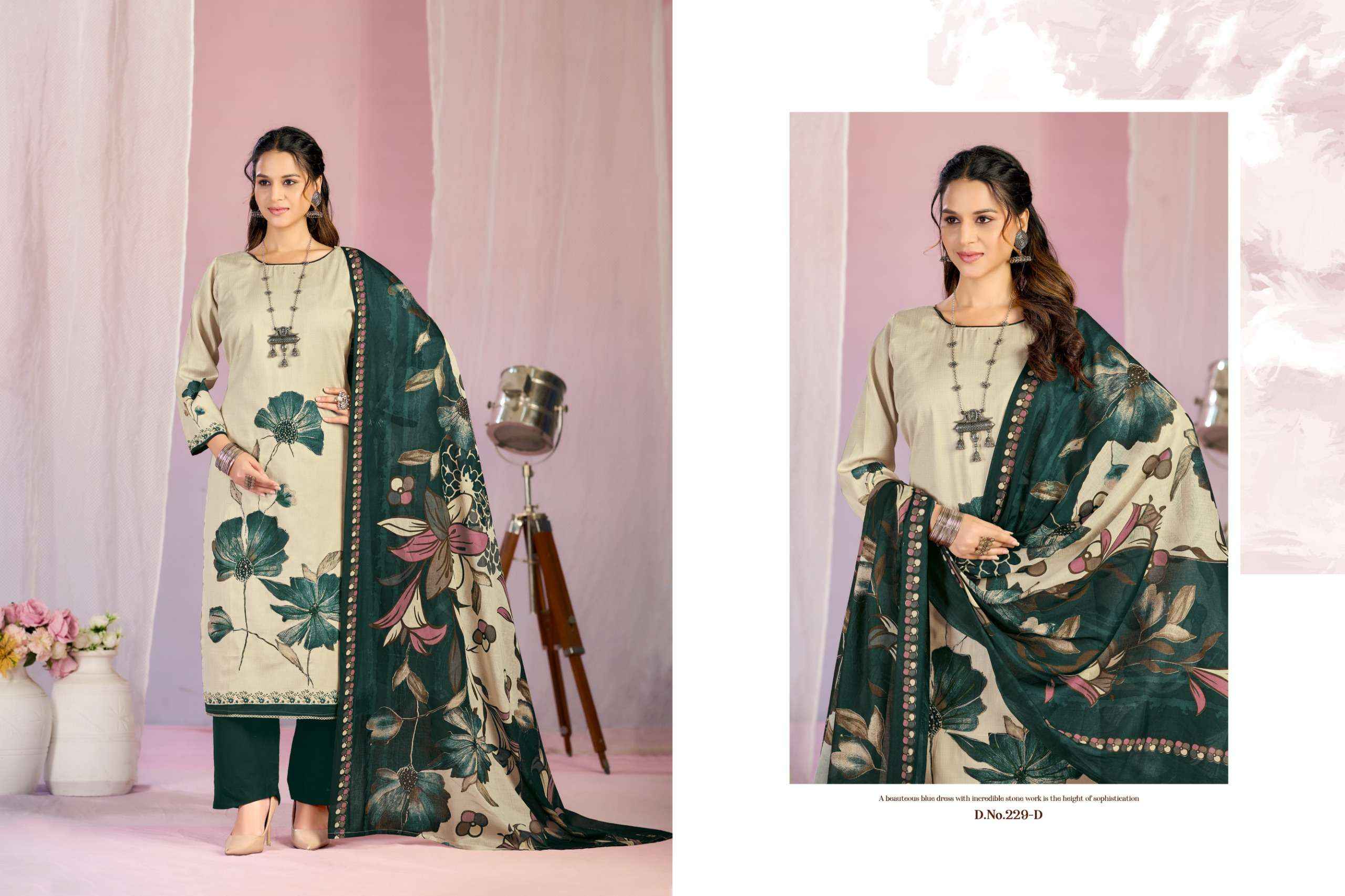 Radhika Fashion Azara Kayka D No 229 Cotton Dress Material 4 pcs Catalogue