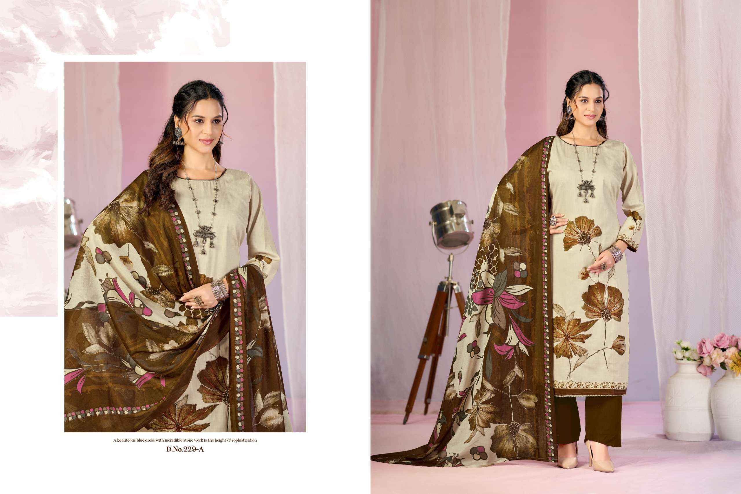 Radhika Fashion Azara Kayka D No 229 Cotton Dress Material 4 pcs Catalogue