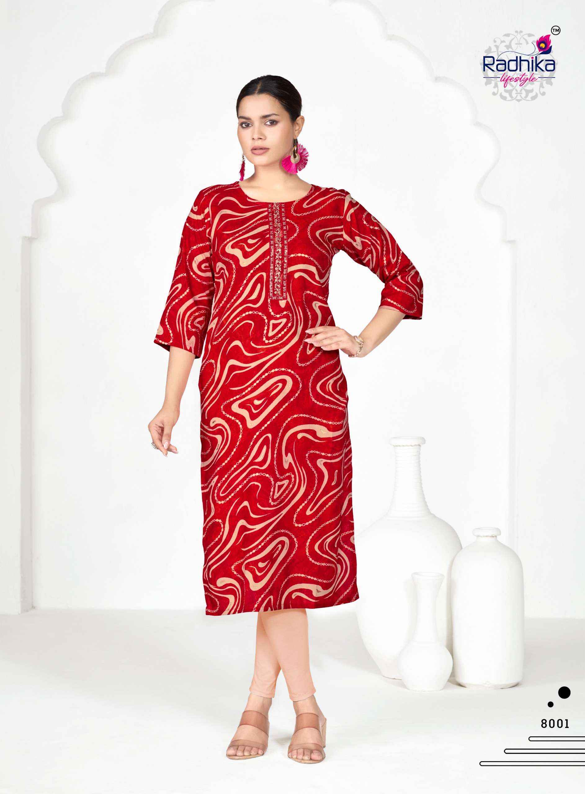 Radhika Lifestyle Alisha Vol 8 Rayon Kurti 9 pcs Catalogue