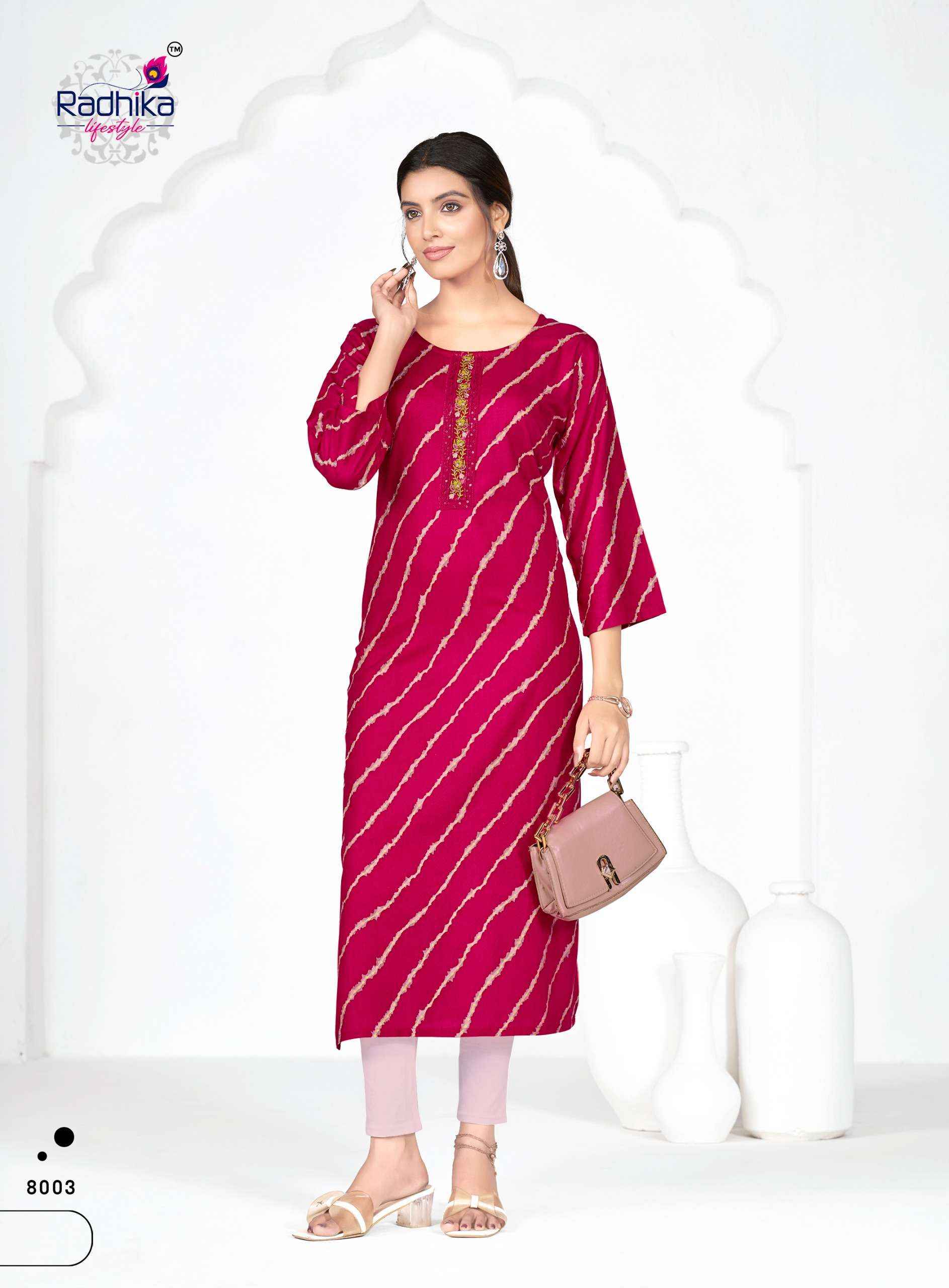 Radhika Lifestyle Alisha Vol 8 Rayon Kurti 9 pcs Catalogue