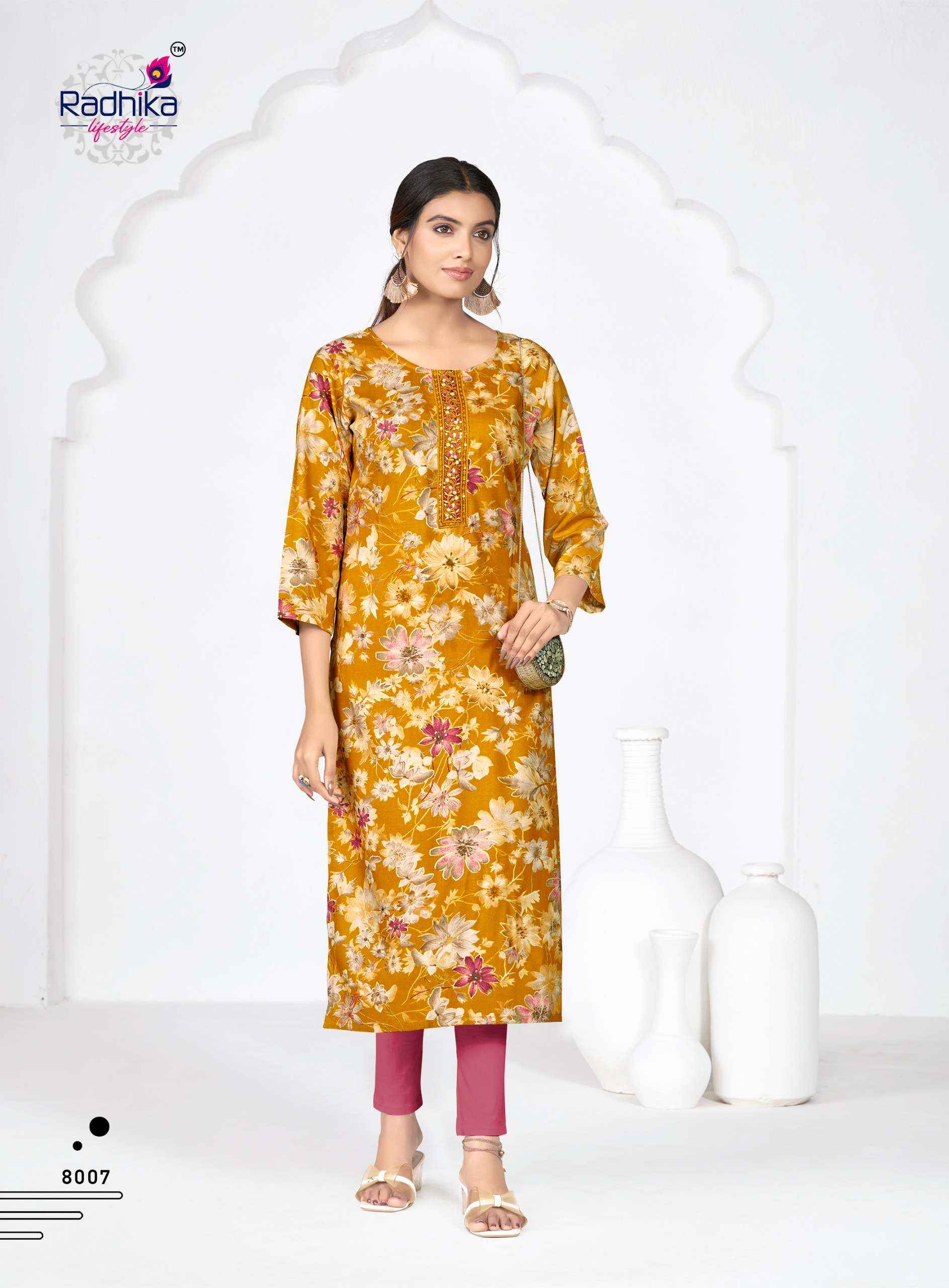 Radhika Lifestyle Alisha Vol 8 Rayon Kurti 9 pcs Catalogue