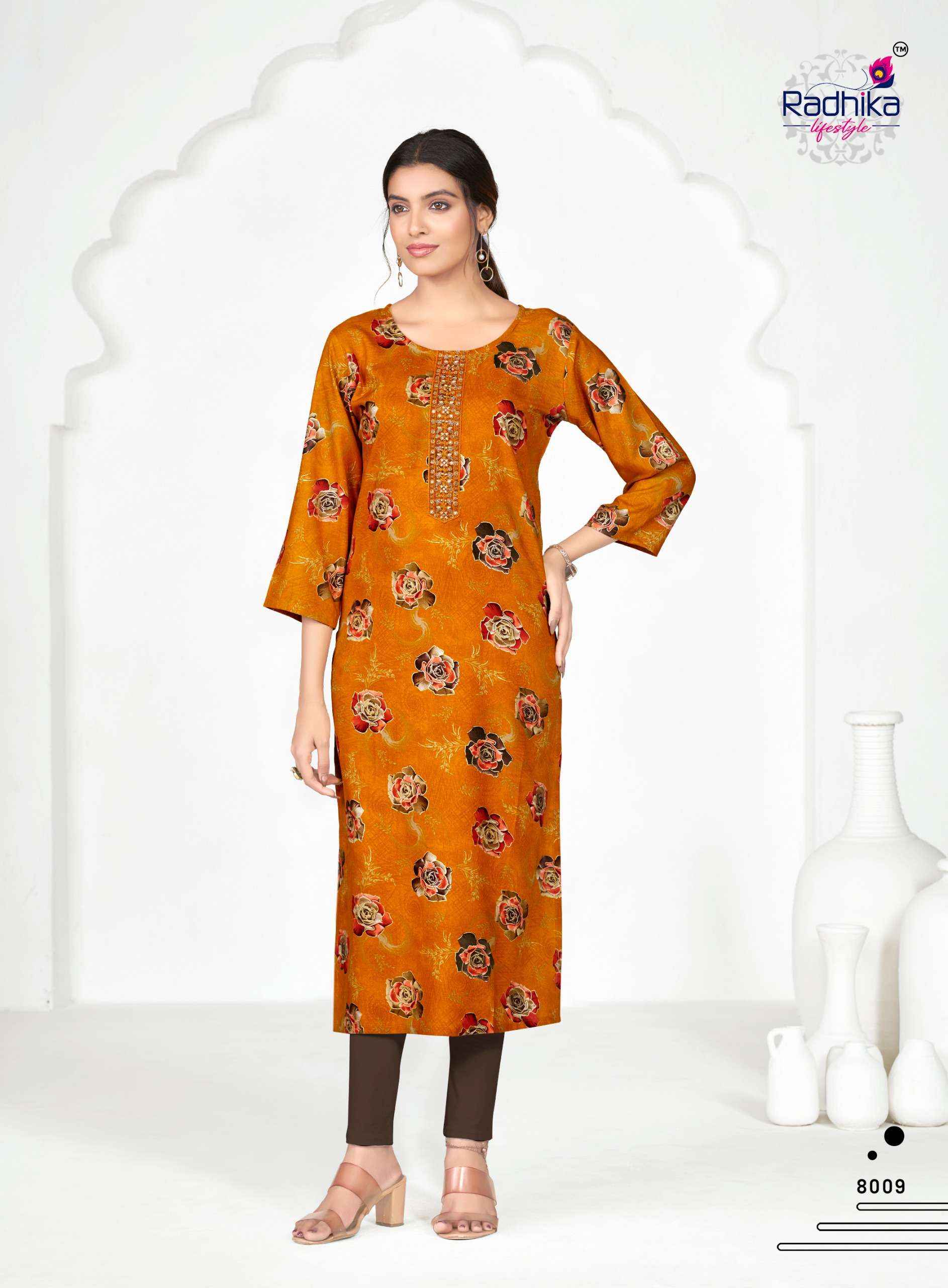 Radhika Lifestyle Alisha Vol 8 Rayon Kurti 9 pcs Catalogue