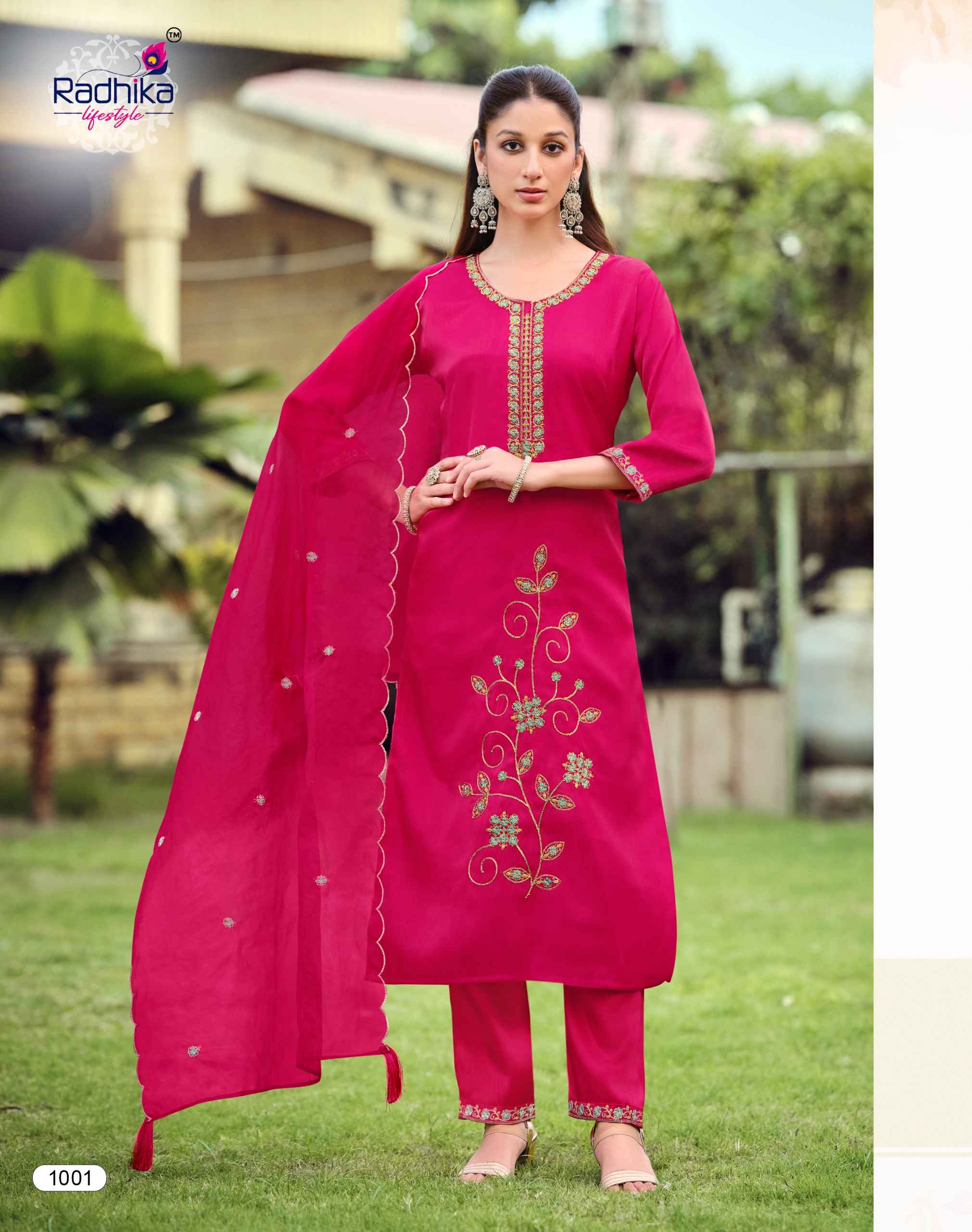 Radhika Lifestyle Ruby Vol 1 Glass Roman Kurti Combo 6 pcs Catalogue