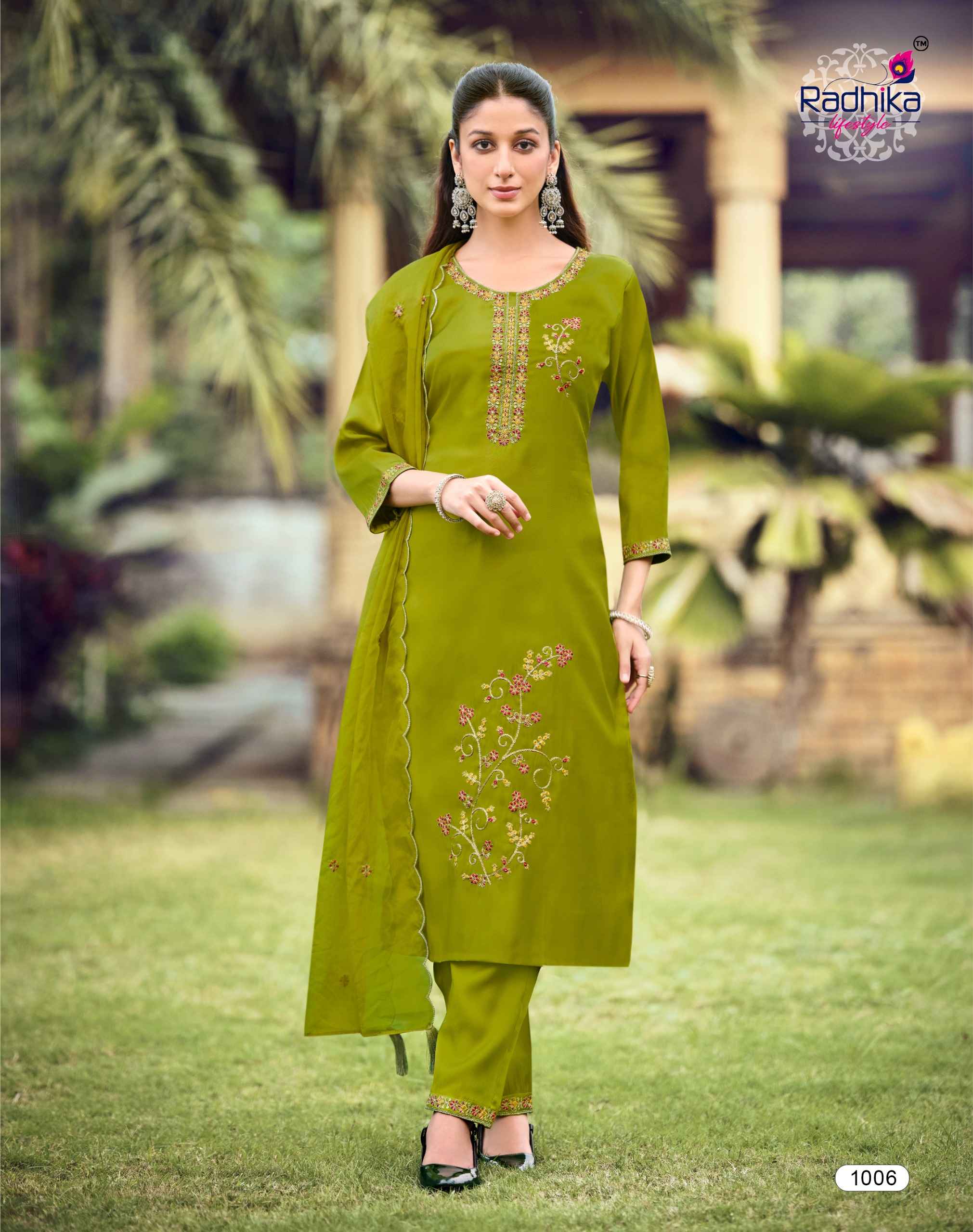Radhika Lifestyle Ruby Vol 1 Glass Roman Kurti Combo 6 pcs Catalogue