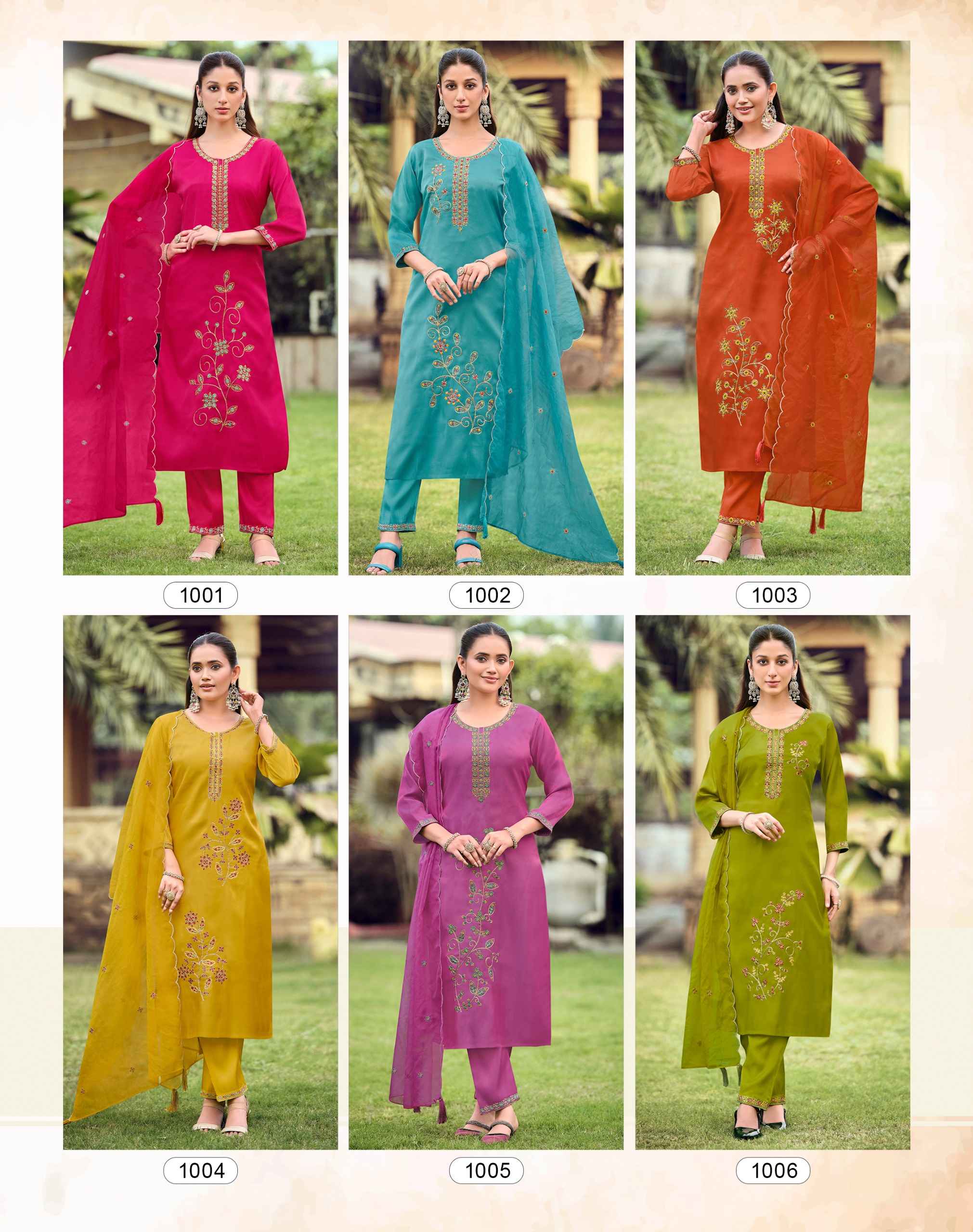 Radhika Lifestyle Ruby Vol 1 Glass Roman Kurti Combo 6 pcs Catalogue