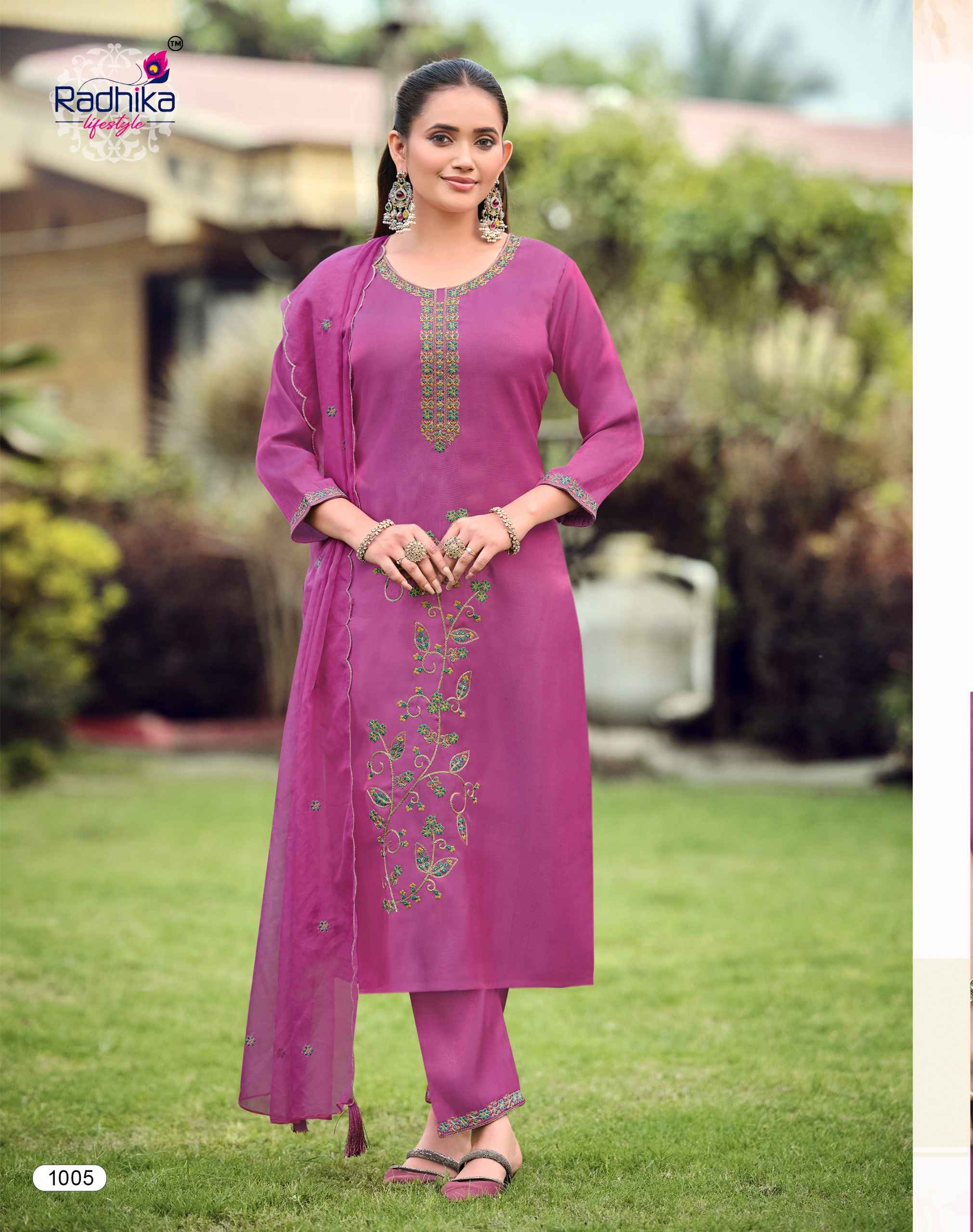 Radhika Lifestyle Ruby Vol 1 Glass Roman Kurti Combo 6 pcs Catalogue