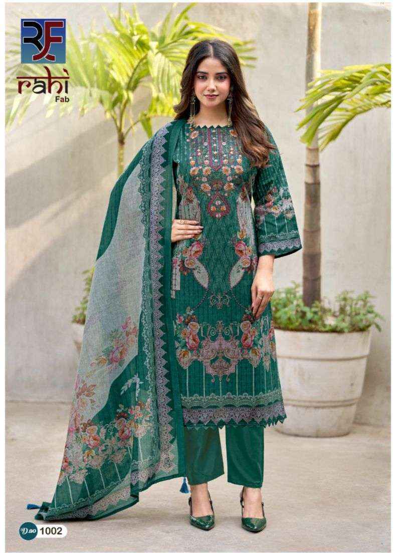 Rahi Fab Red Orchid Cotton Dress Material 8 pcs Catalogue