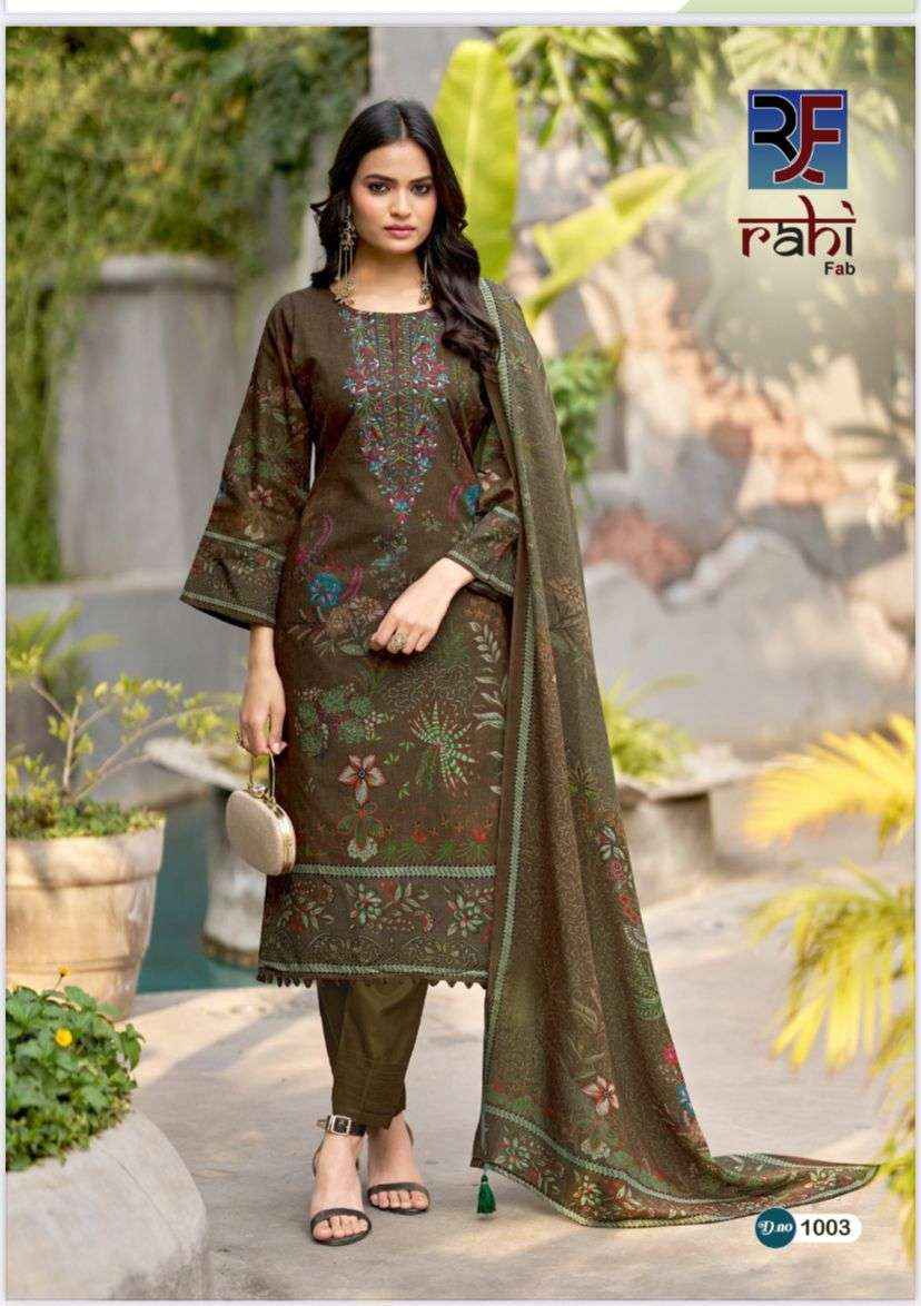 Rahi Fab Red Orchid Cotton Dress Material 8 pcs Catalogue